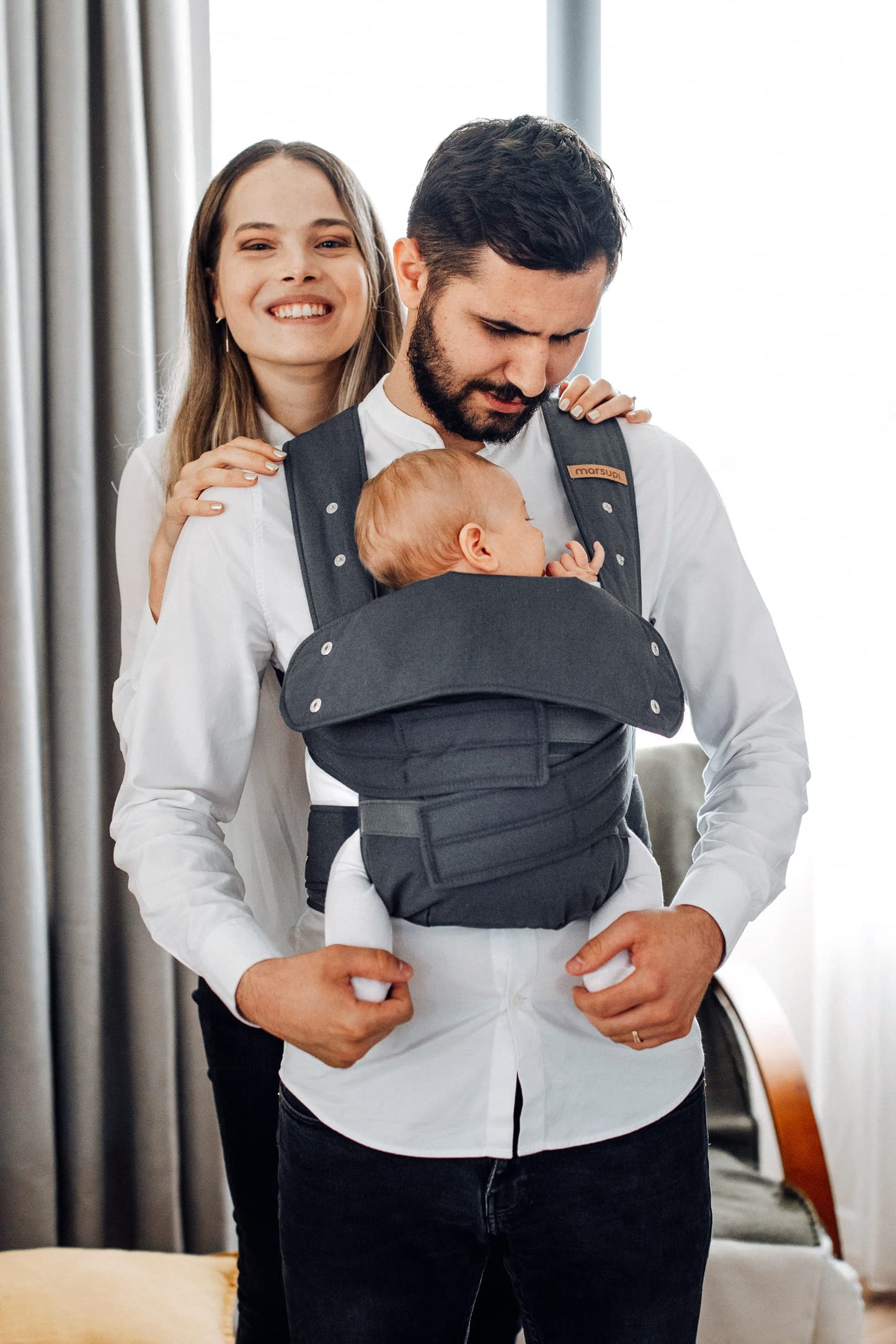 Mochila Portabebés marsupi Gris Claro Talla S/M