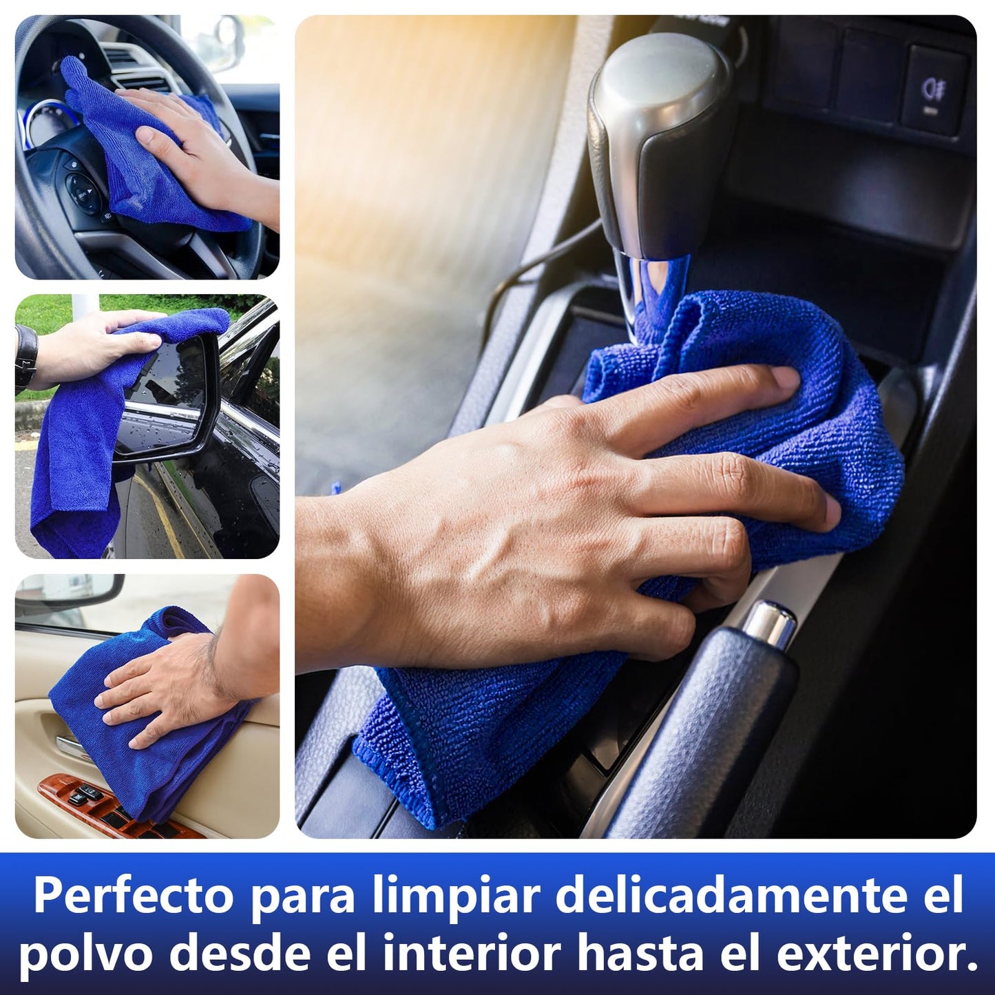 BYHANG Toallas de Microfibra para Coche 18 Piezas, Paños de Limpieza para Autos, Trapos para Lavar y Secar Carros, Suaves, Reutilizables, Absorbentes, para Interior y Exterior