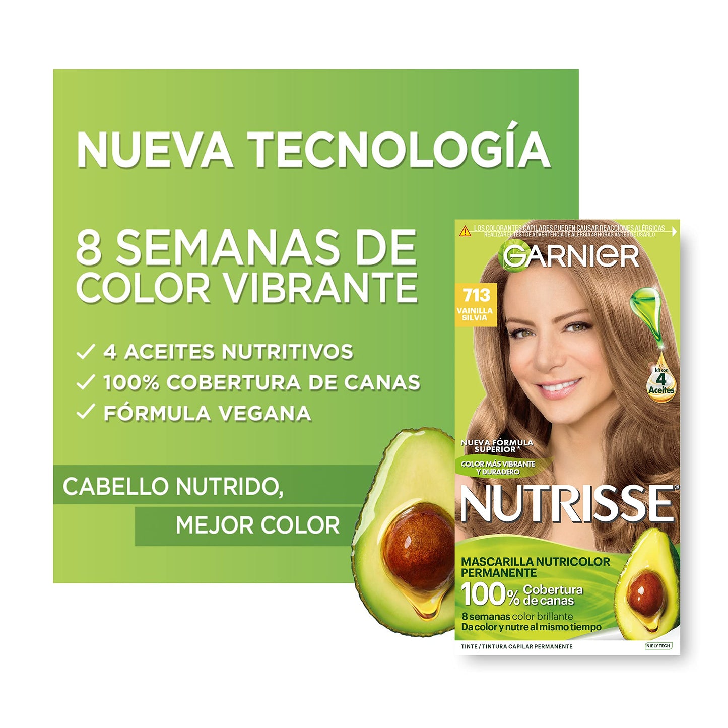Tinte Garnier Nutrisse Vainilla Silvia 6 Pack