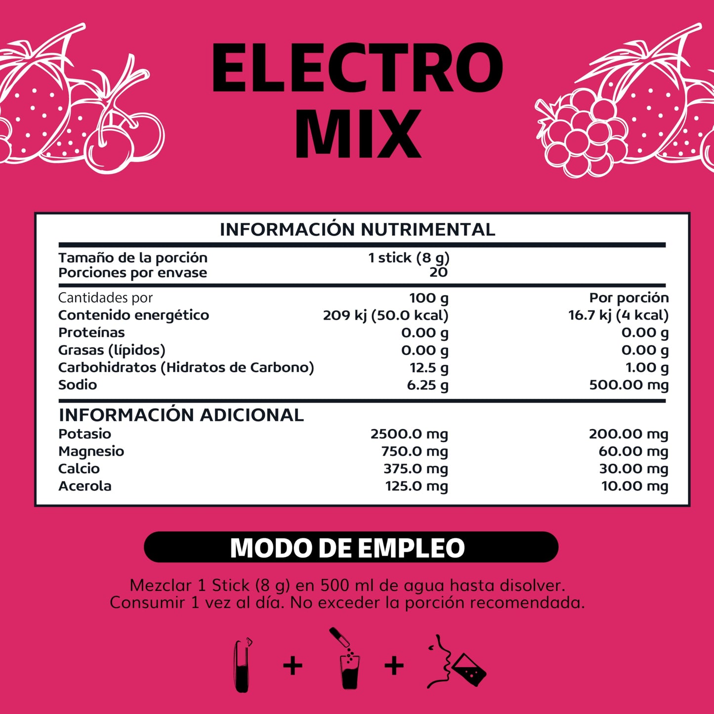 Polvo de Electrolitos Beyond Vitamins Frutos Rojos Efervescente sin Azúcar Baja en Calorías para una Recuperación Increíble