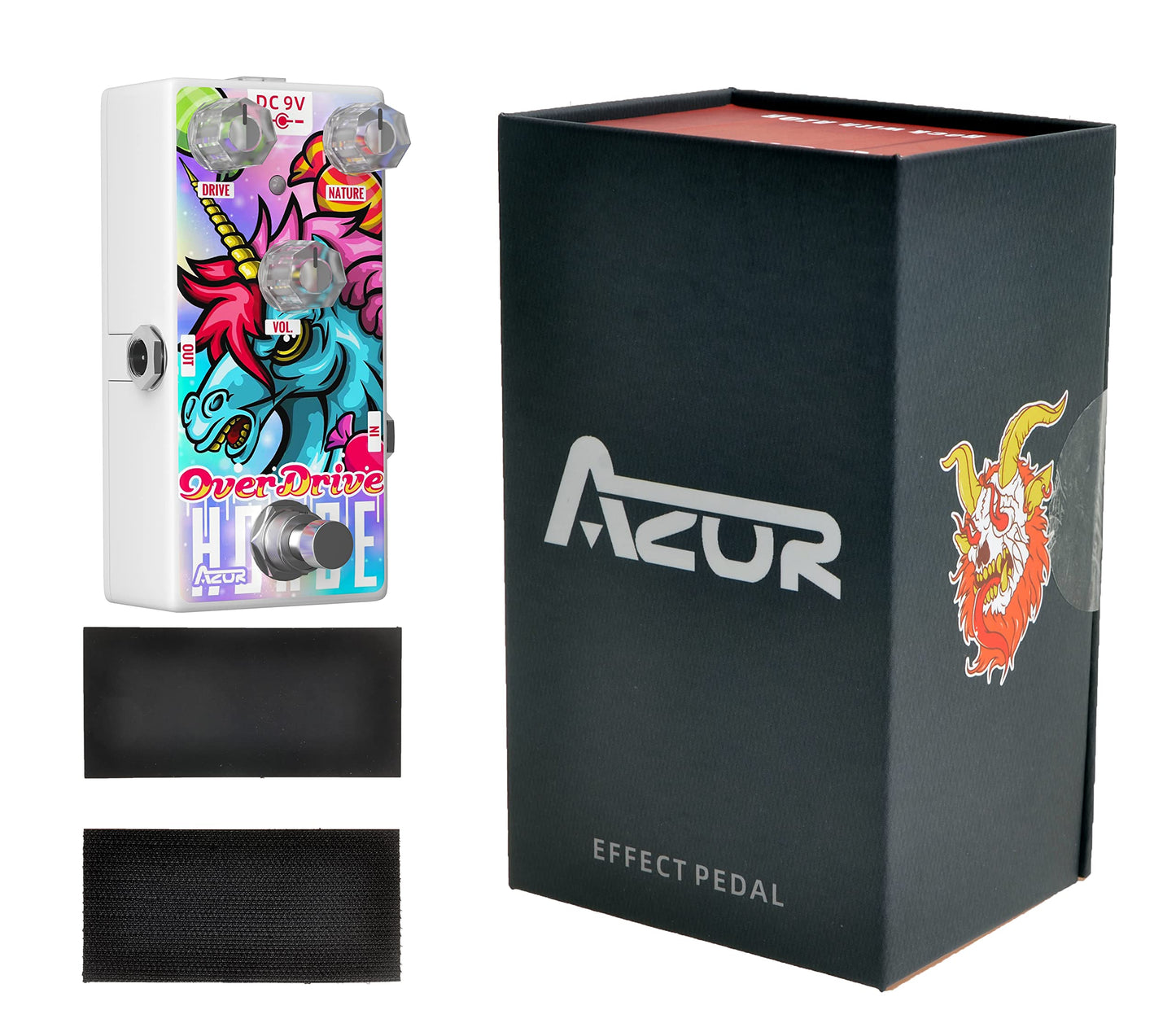AZOR - Pedal de guitarra Overdrive para caballo mini overdrive con efecto analógico para guitarra eléctrica, pedal True Bypass AP504