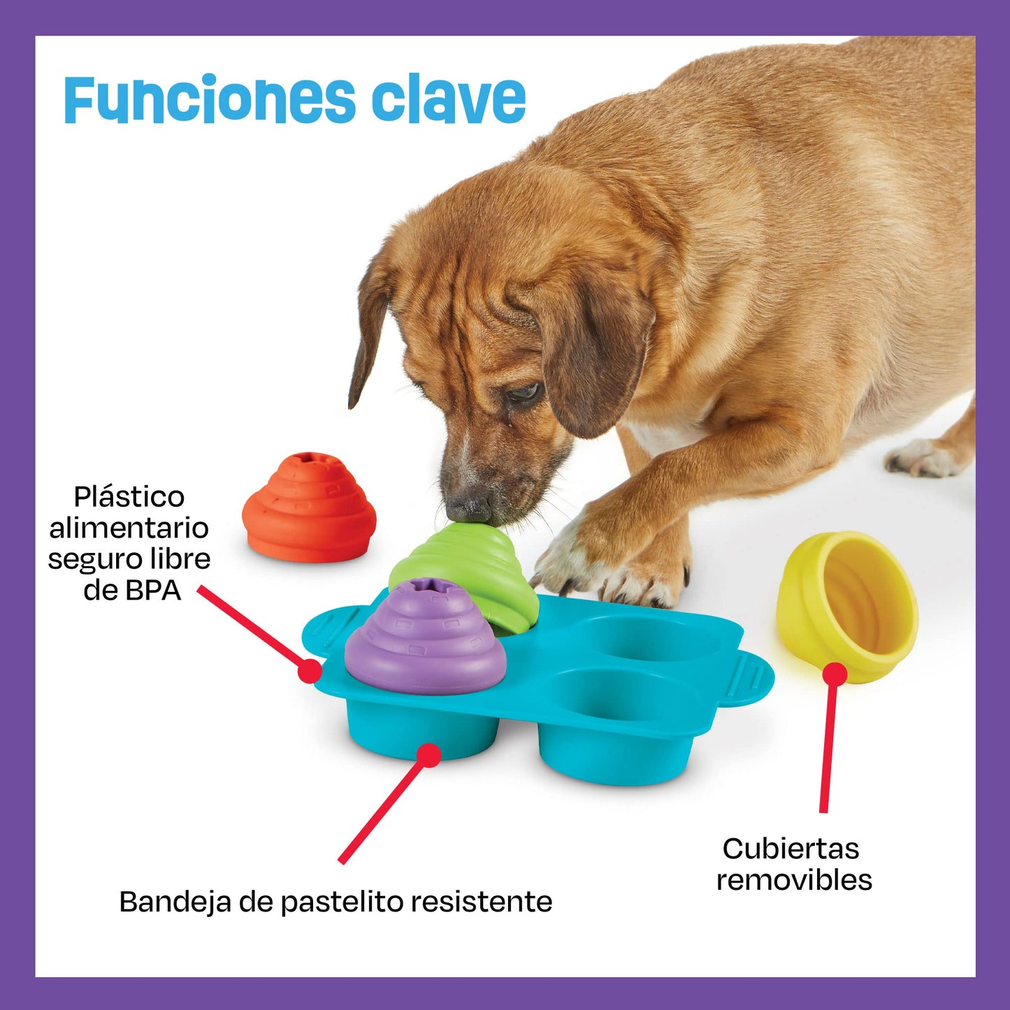 BRIGHTKINS Fiesta de Cupcakes Rompecabezas de Tratamiento para Perro