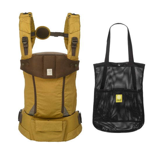 Portabebés LÍLLÀbaby Cosecha Ergonómico con Soporte Lumbar y Bolsa Convertible
