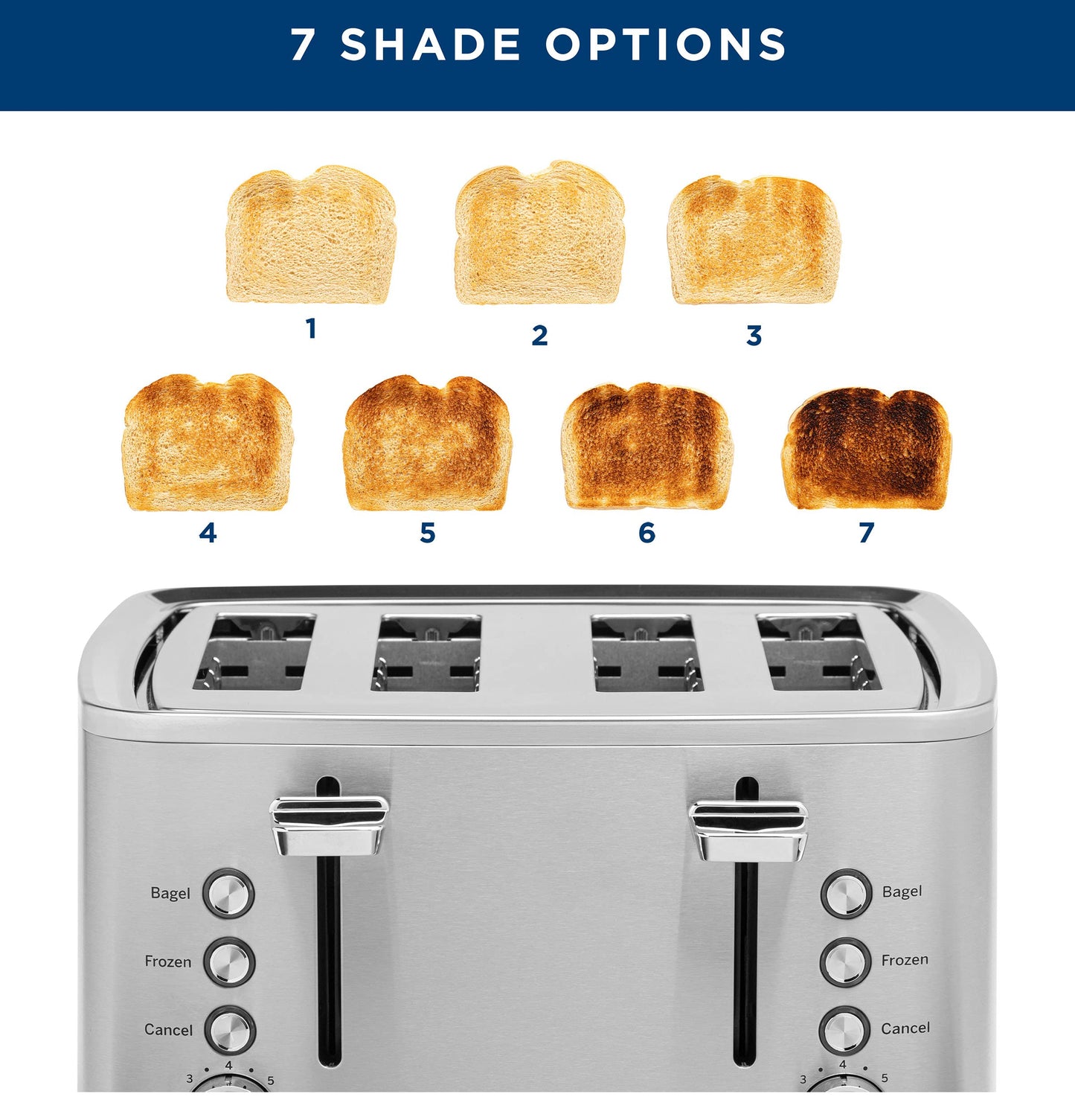 GE Tostadora de 4 rebanadas, grande, acero inoxidable