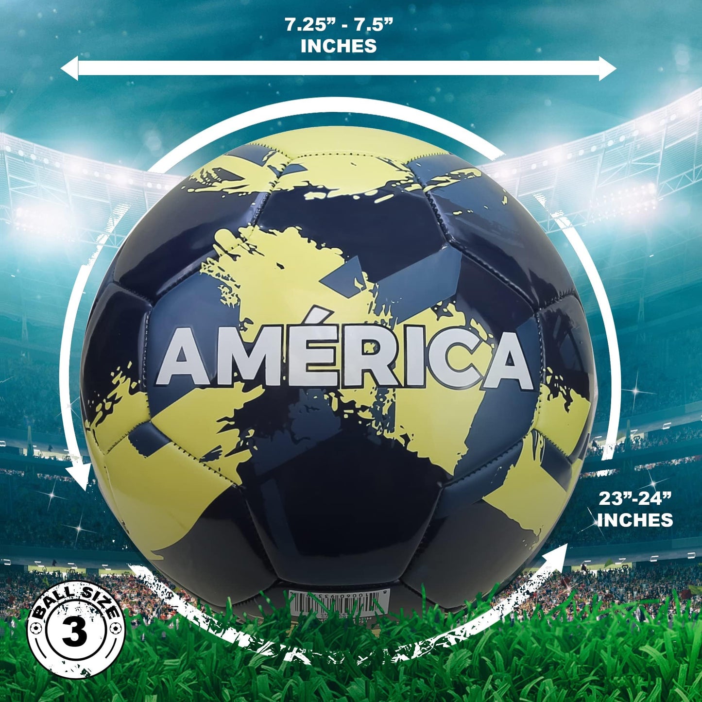 Icon Sports - Balón de fútbol con Licencia Oficial de World Cluams Regulation Junior Talla 3 | Club America, Cepillo para Polvo Azul Marino (CA93BL-N3)