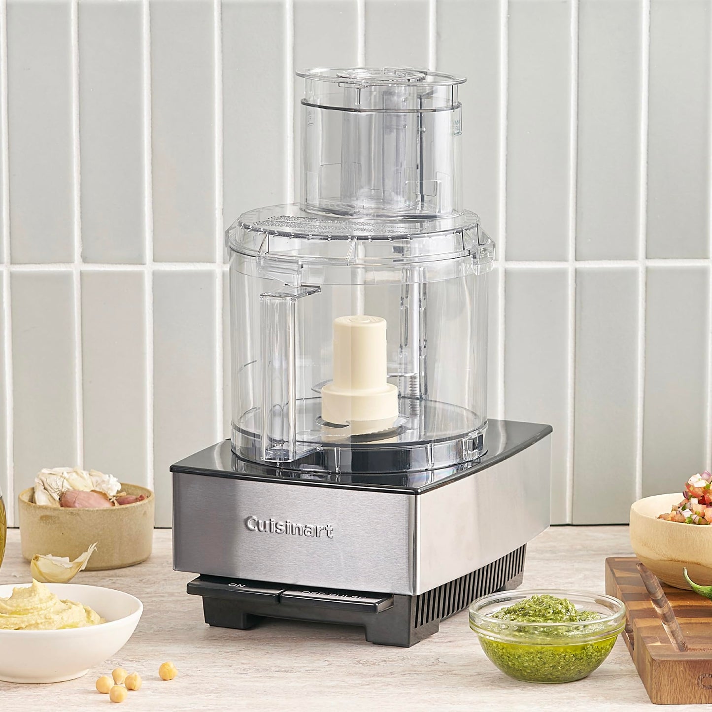 Cuisinart DFP-14BCNY - Procesador de alimentos para picar, picar, triturar, puré y amasar masa, acero inoxidable, DFP-14BCNY