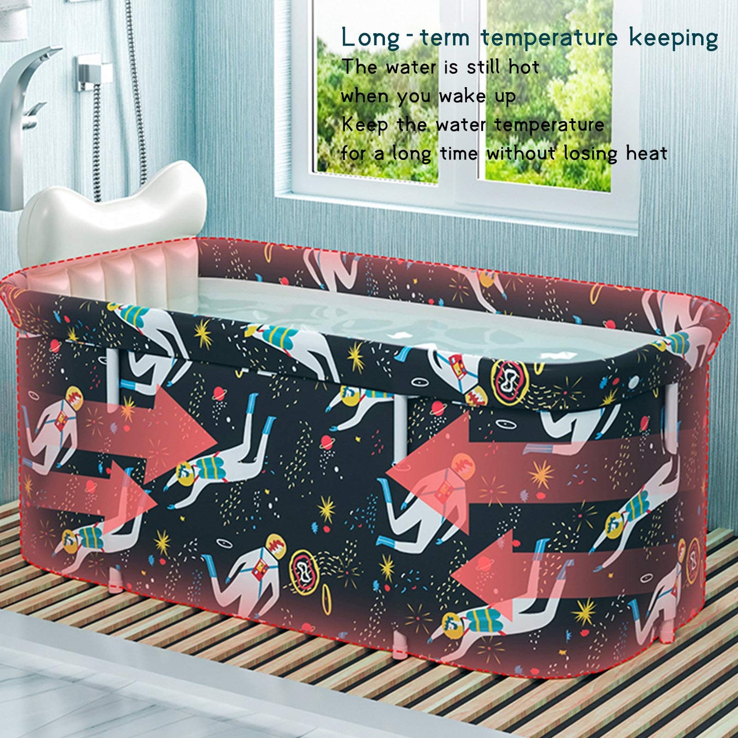 Tina Plegable Portátil Enfudid Grande para Baño y Spa