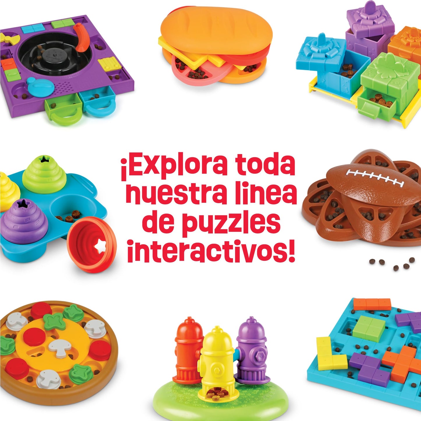 Brightkins DJ Doggo Puzzle Feeder - Rompecabezas para Perros, Juguetes para Perros