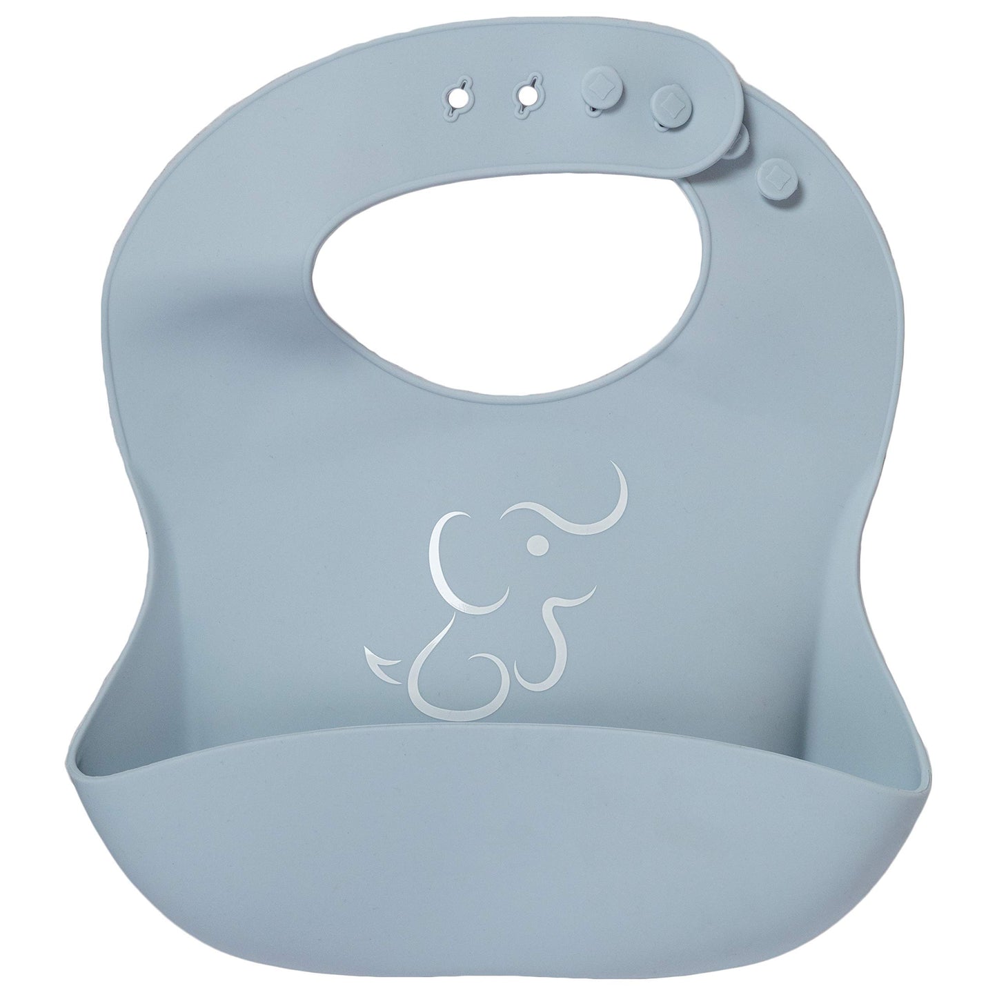 Baberos de Silicón PAPU BABY Gris Azul Impermeables para Bebé