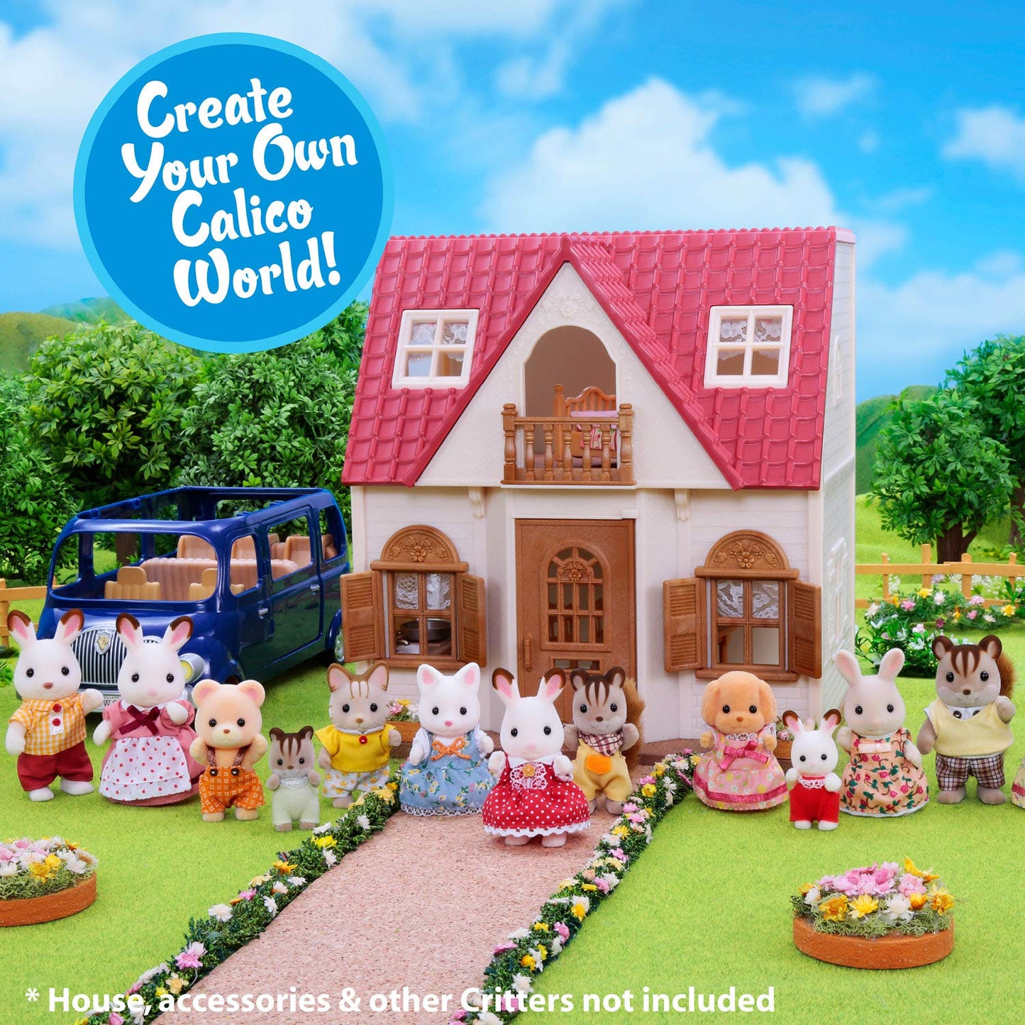 Calico Critters Pookie Panda Family, muñecas, Cifras de casa de muñecas, Juguetes coleccionables con 4 Cifras Incluidas