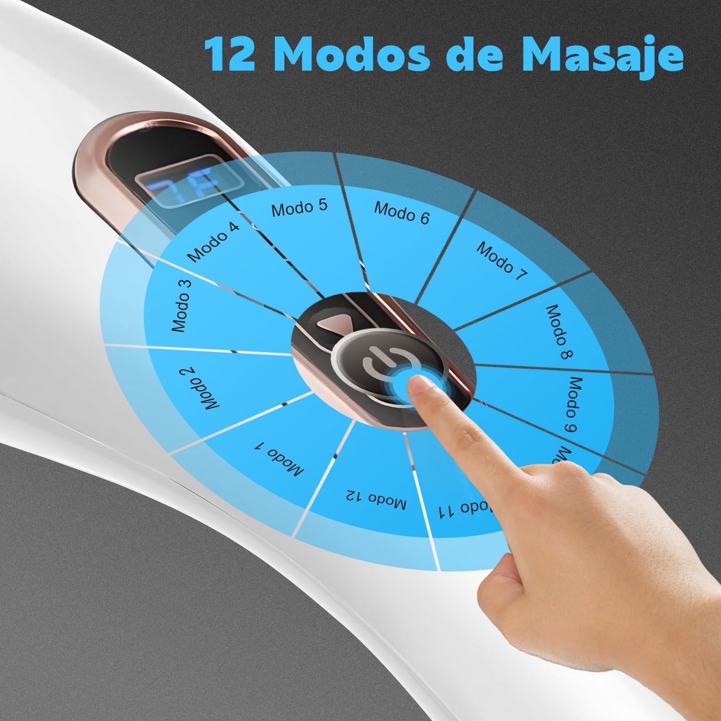 Yostyle Masajeador de Espalda, Masajeador de Mano con vibración de Tejido Profundo, Intensidad Ajustable, 10 velocidades y 12 Modos, Masajeador Muscular calentado para Espalda, Cuello, Hombros, piernas