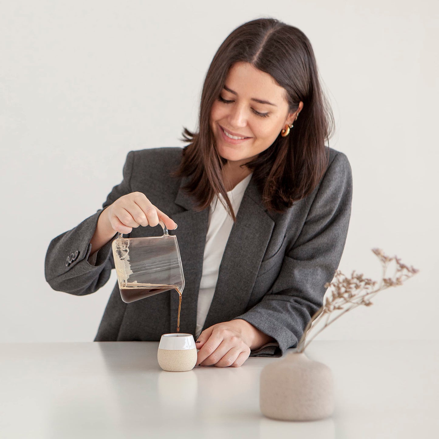 Amarcado Juego de Tazas de Café Expreso de Cerámica - 4 Unidades de 2.8 Onzas - Para Nespresso - Vasos y Accesorios de Café