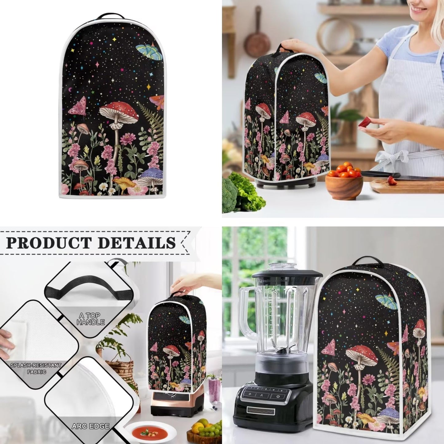 Psesaysky - Cubiertas para tostador de mariposas de hongos, cubierta contra el polvo, horno para hacer pan, tostador universal, 2 rebanadas, impermeable, fundas protectoras para hornear para mantener