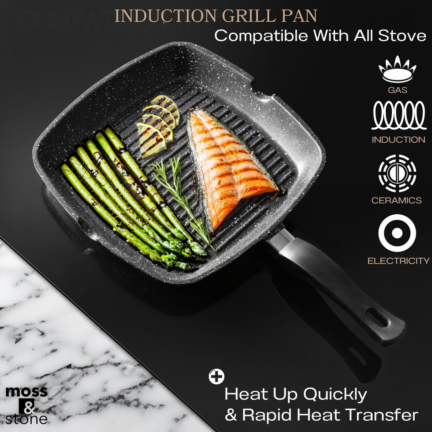 Parrilla de Aluminio Moss & Stone Gris con Picos Vertedores de 11 Pulgadas