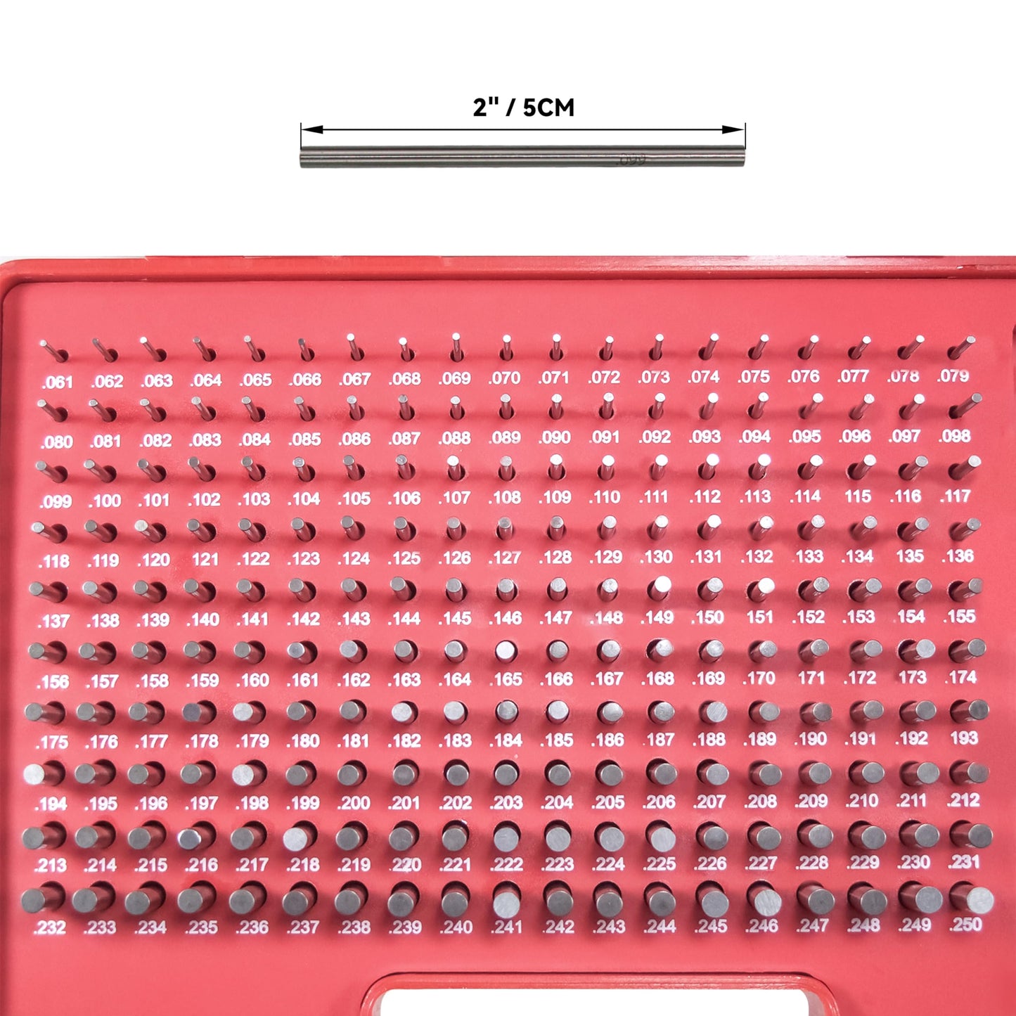 HFS (R) Clase ZZ Juego de Calibres de Pasador de Acero Menos (190 piezas (0.061-0.250") M1)