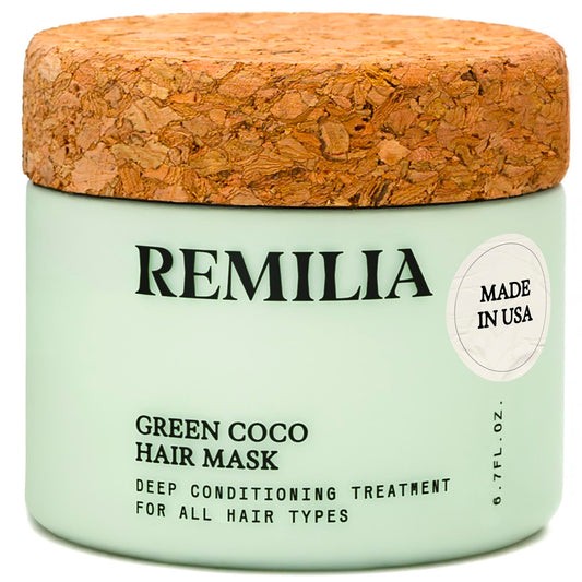 Mascarilla Capilar Remilia Aceite de Coco y Té Verde para Cabello Seco y Dañado