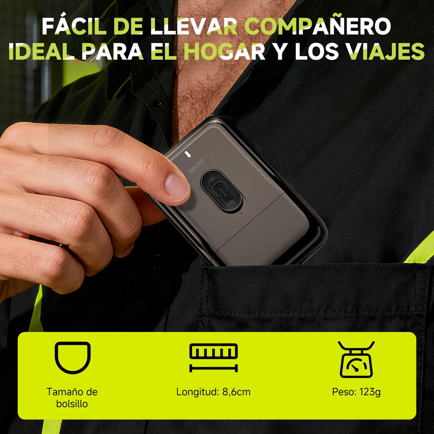 Afeitadora Eléctrica para Hombre, Mini Rasuradora Afeitadora de Precisión Recargable por USB, 7000 Rpm, Ideal Para Viajes