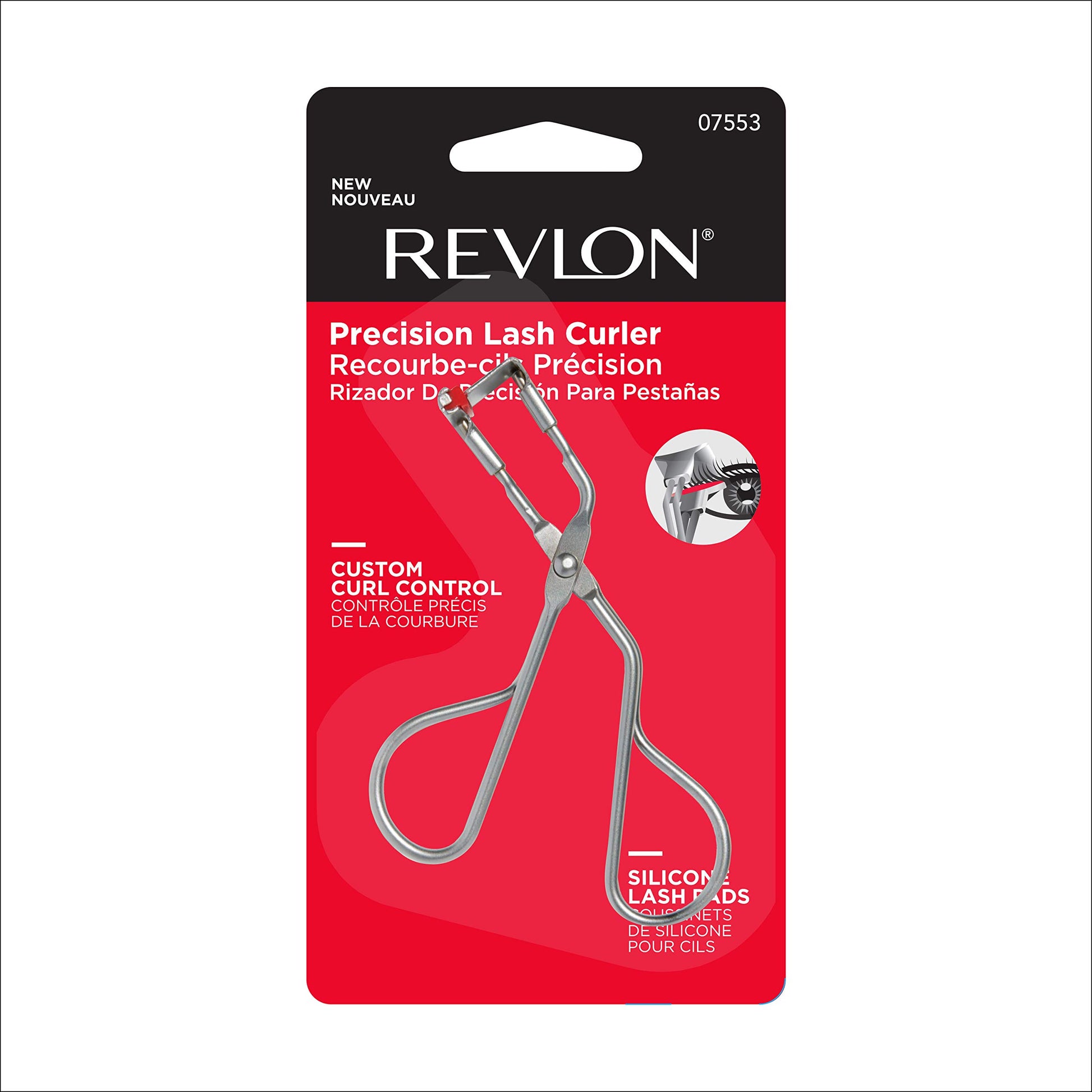 Revlon 309970075538 Rizador de Pestanas de alta Precision, Plata, Estandar, Paquete de 1