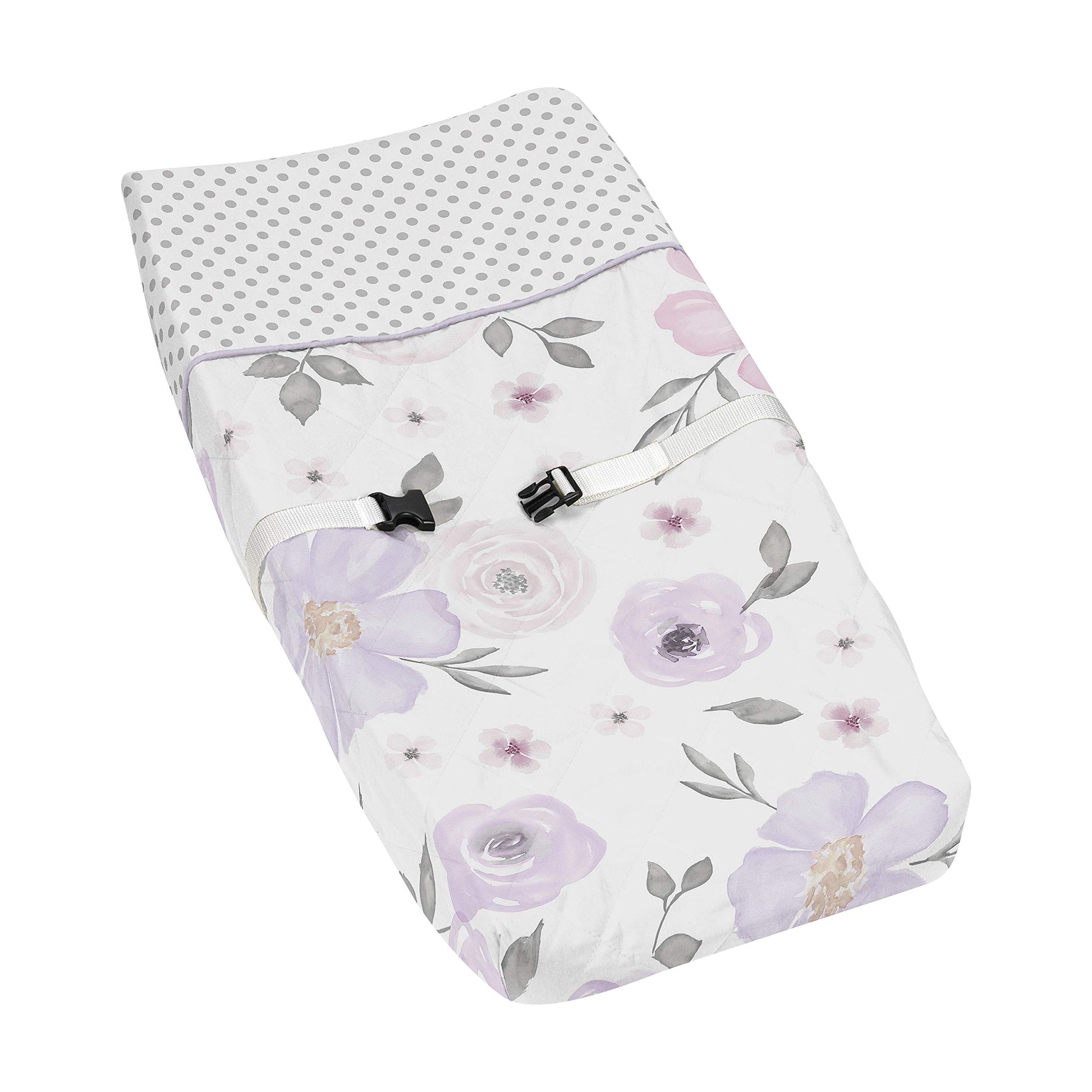 Funda para Cambiador Sweet Jojo Designs Morado y Rosa con Flores de Acuarela