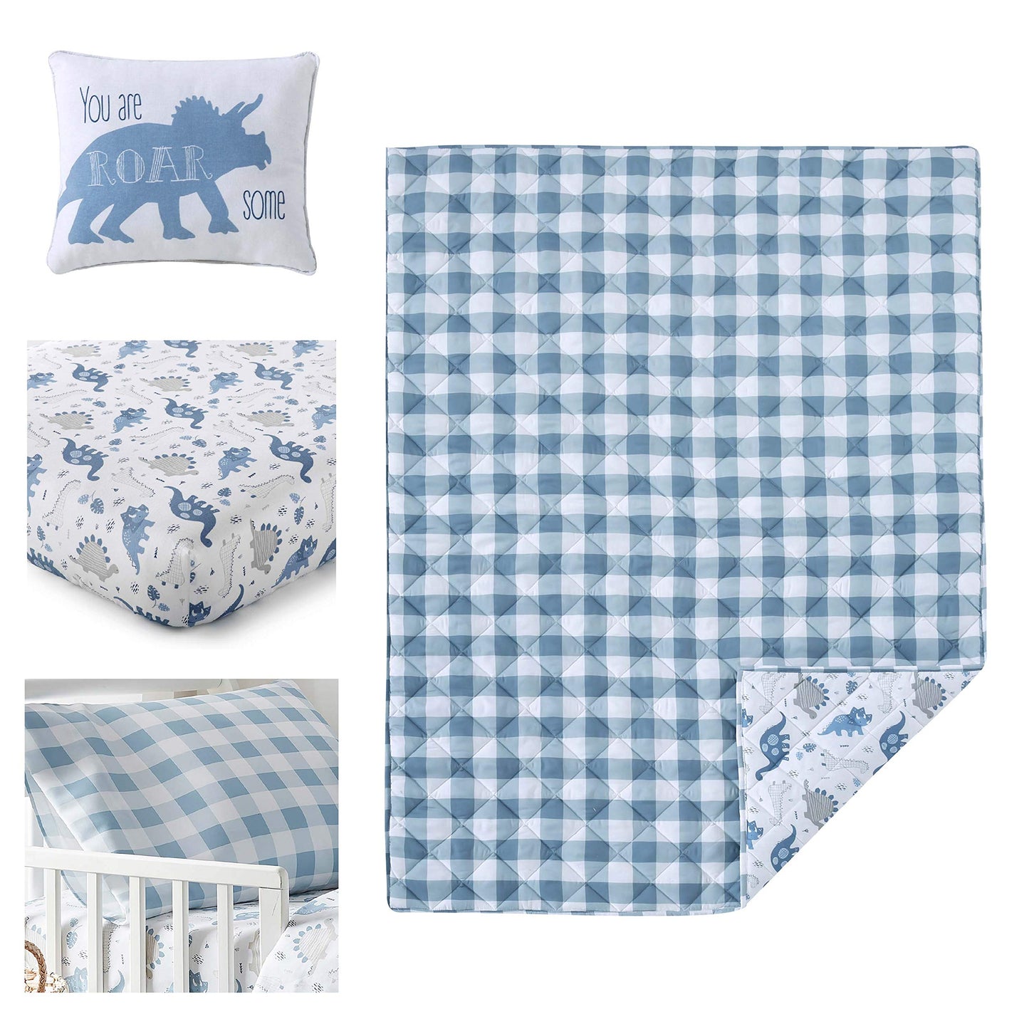 Levtex Baby Dino - Juego de 5 piezas para bebé, color azul