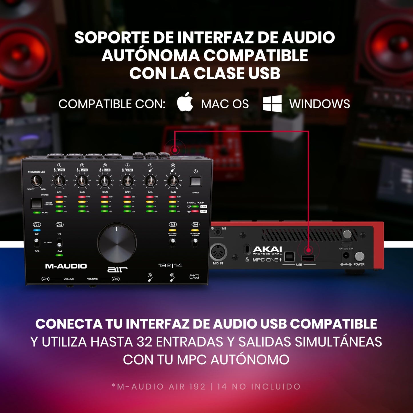 AKAI Professional MPC One+ caja de ritmos autónoma, creador de ritmos y controlador MIDI con wifi, Bluetooth, drum pads, plugins y pantalla táctil