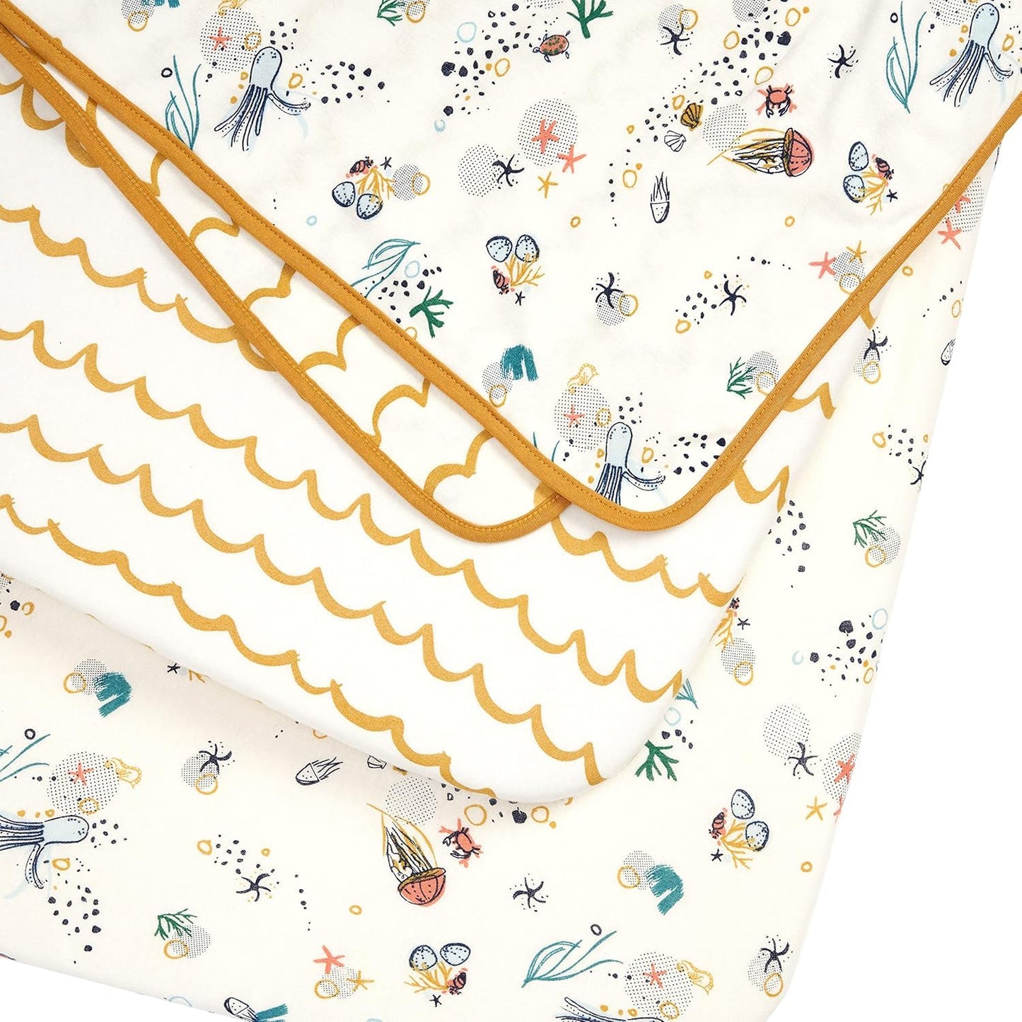Tutti Bambini Our Planet - Juego de 2 sábanas bajeras Ajustables para Cuna (100% algodón orgánico, para colchones de 53 x 80 cm a 60 x 90 cm)