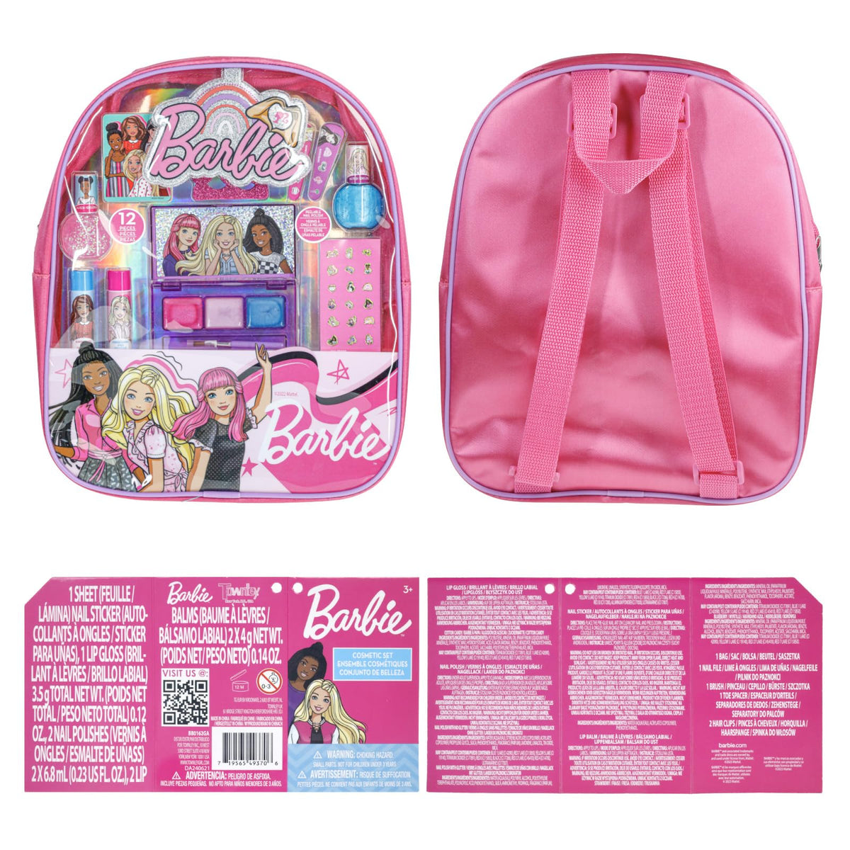 Barbie Mochila de Maquillaje Infantil Set de Belleza Regalo para Niñas