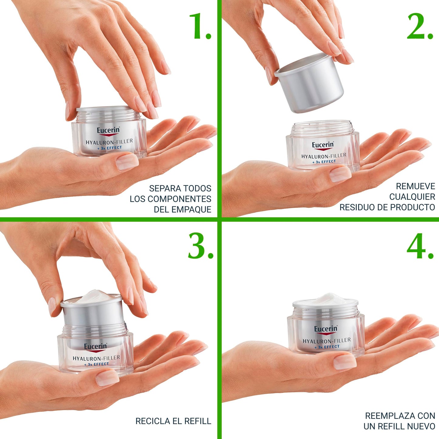 Eucerin Refill Crema anti edad Hyaluron-Filler Crema de Día FPS15 (50 ml) con ácido hialurónico que ayuda a reducir líneas de expresión