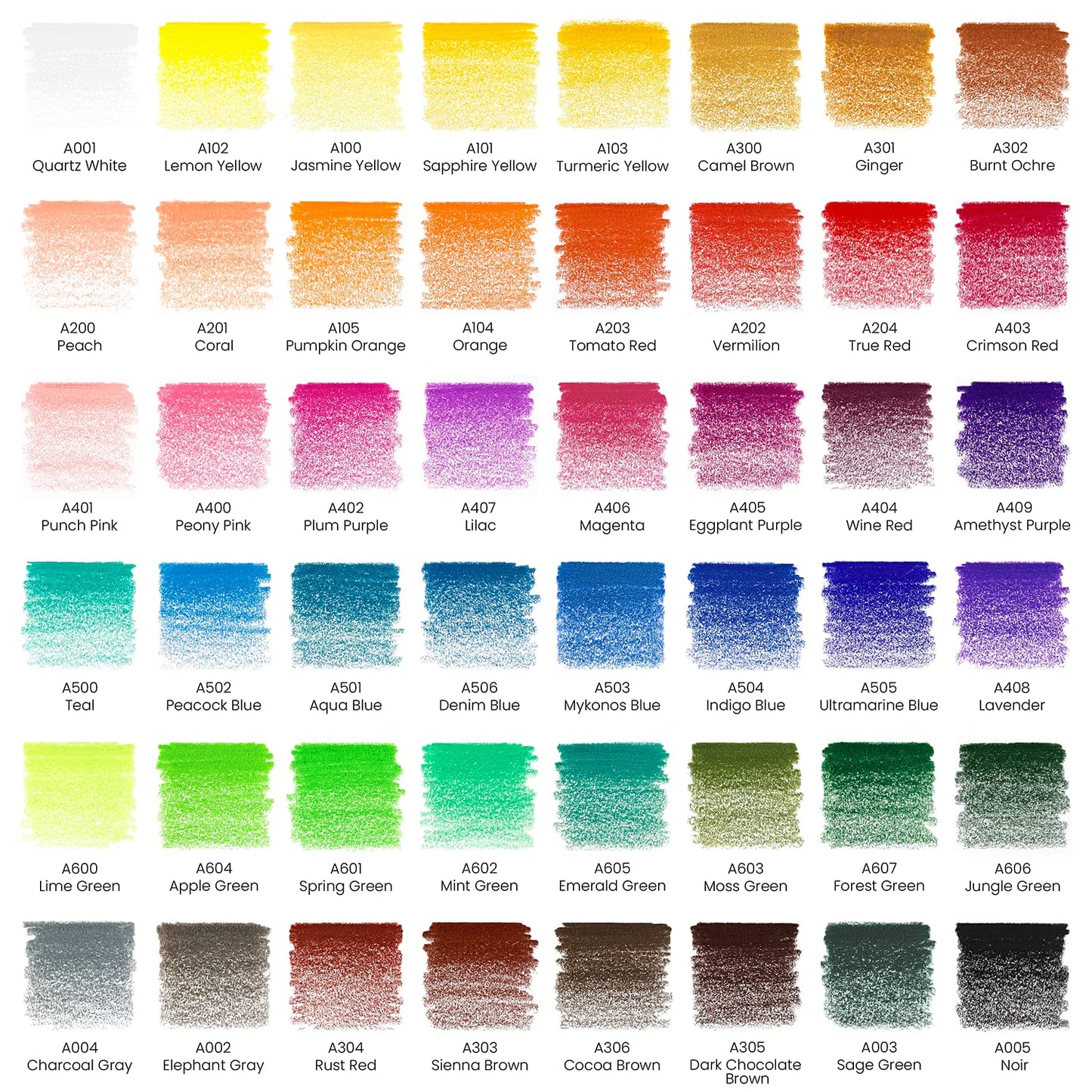 Arteza Lápices de colores, 48 colores, suaves, altamente pigmentados, a base de cera, suministros de arte para adultos y adolescentes