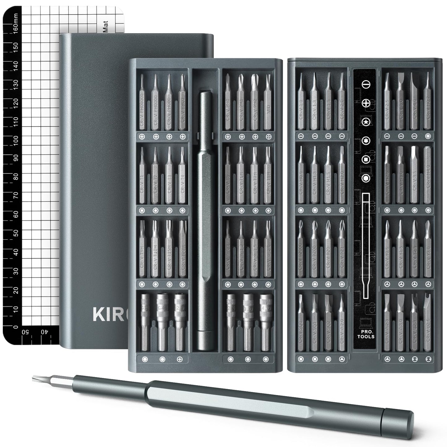 KIROGILY Juego de Desarmadores 64 en 1, Kit de Desarmadores para PC, Destornilladores de Precisión para Electrónica, Computadora, PC, Laptop, MacBook, Celular, iPhone, Nintendo Switch, Xbox, PS4, PS5