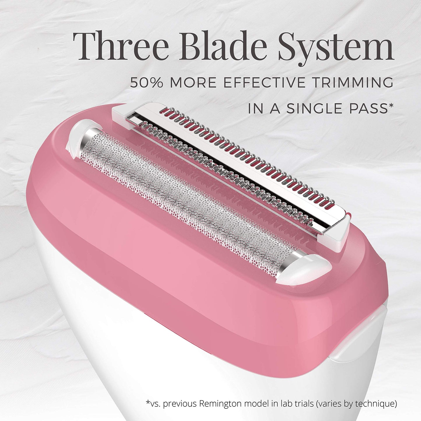 Afeitadora Eléctrica Remington Smooth & Silky Blanca 3 Cuchillas Inalámbrica y Recortadora de Bikini para Mujer