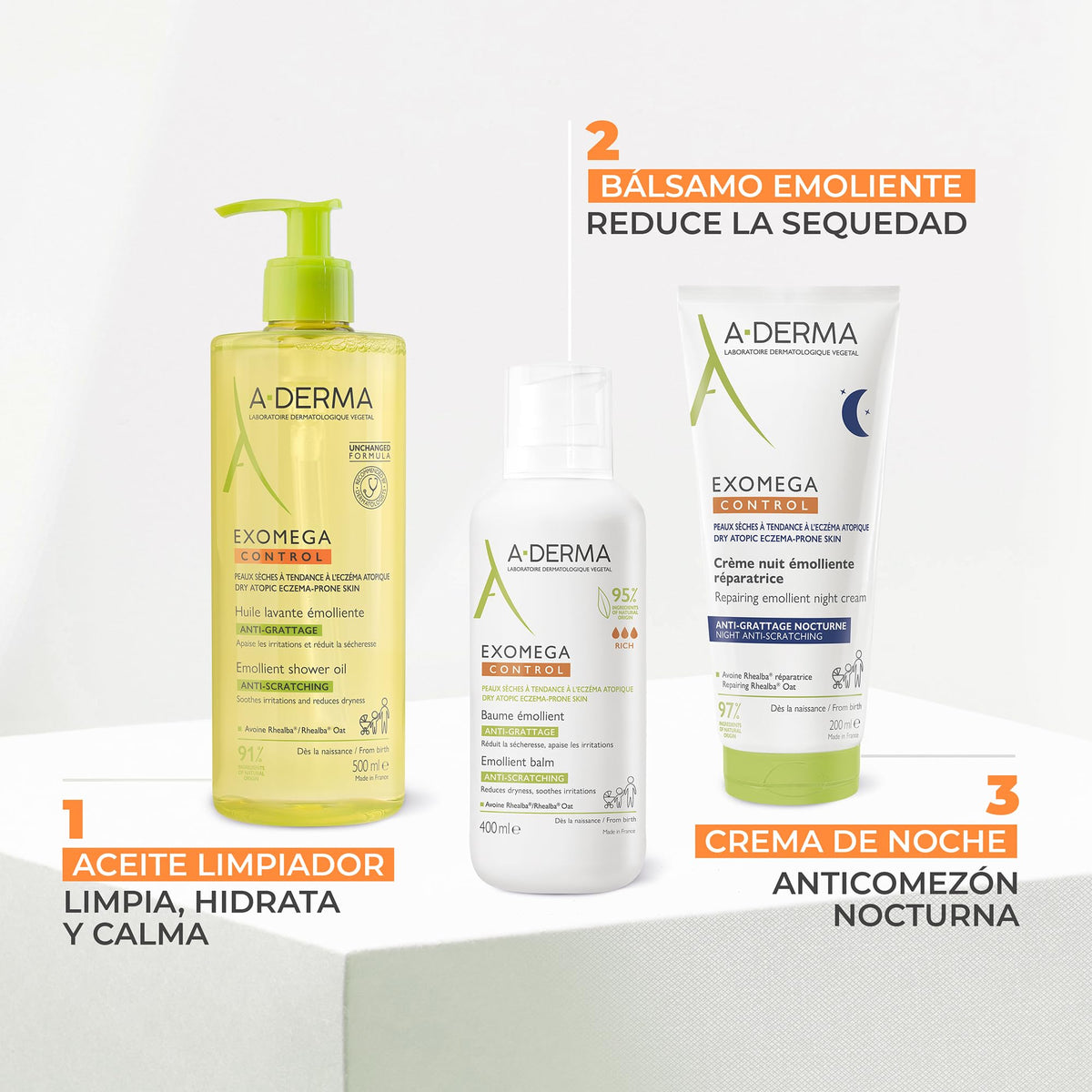 A-DERMA Exomega Control Crema Corporal Emoliente Piel Atopica Muy Seca 400ml