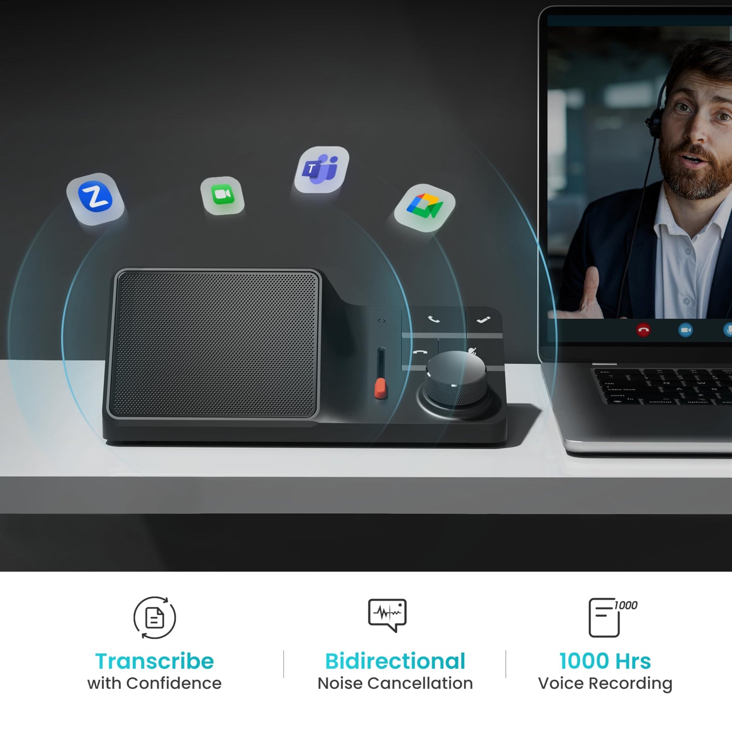 HiDock H1E - Estación de acoplamiento USB C 8 en 1 con grabadora de voz IA, funciones de transcripción y resumen, monitor HDMI 4K, ethernet de 1 Gbps, puertos USB-A/C de 5 Gbps, y audio, Windows/Mac