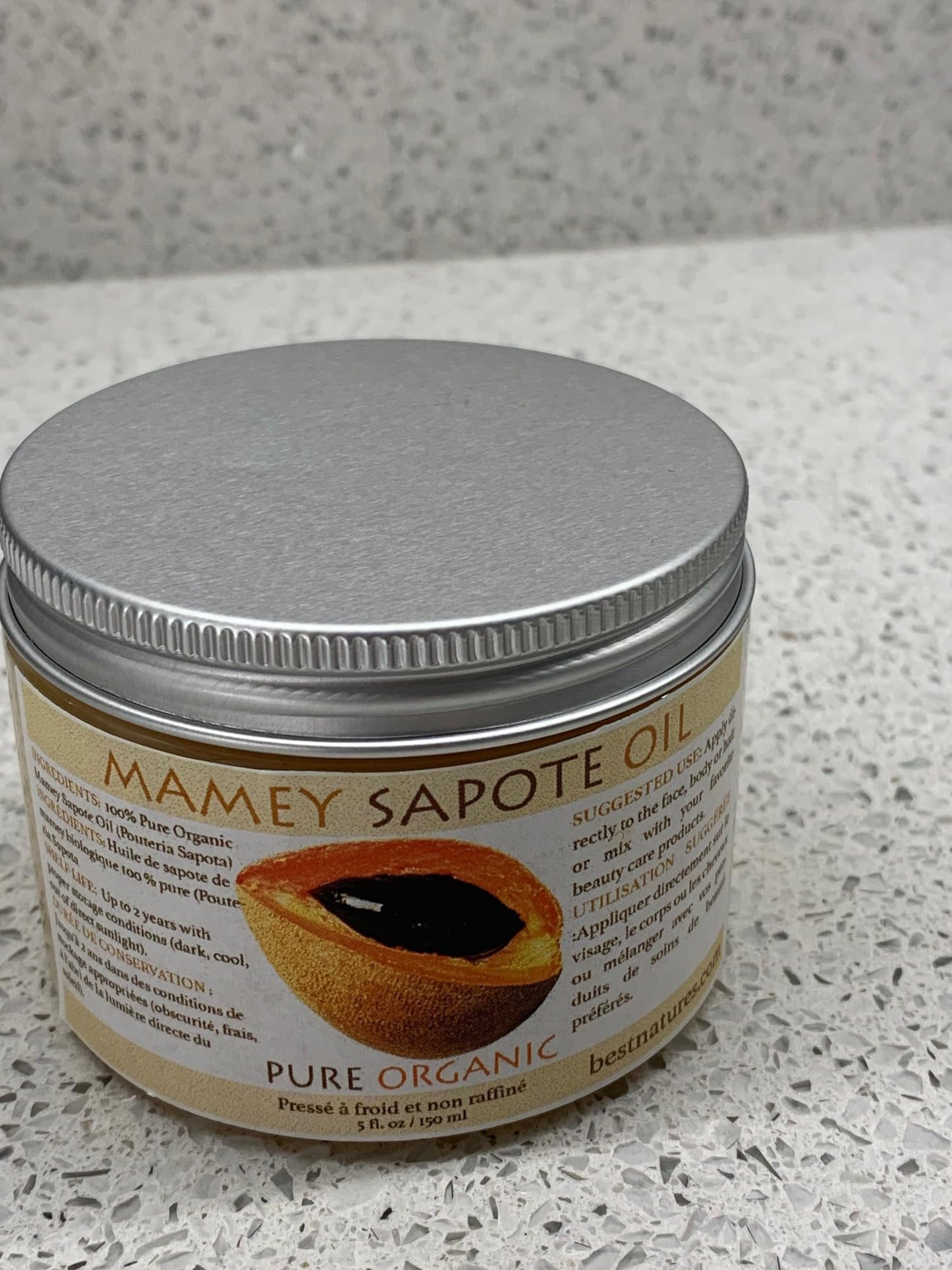 Mamey Sapote Oil Pure Organic Cold Pressed Unrefined 4 fl oz / 118 ml
