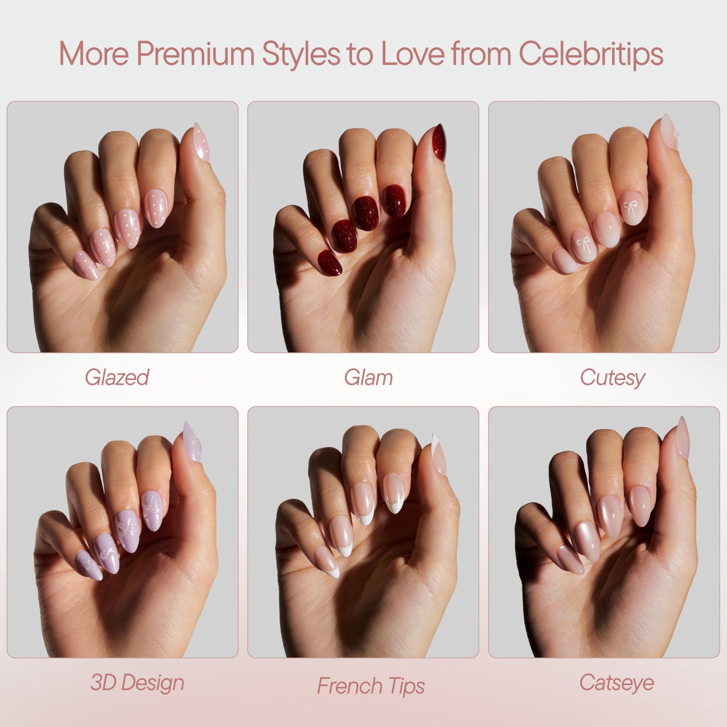 Celebritips Uñas Postizas Decorativas | Amber Muse, Uñas Cortas Almendradas, Reutilizables, Uñas De Otoño Con Calidad De Salón | 16 Tamaños - Kit De 32 Uñas Con Pegamento De Fijación Extra Fuerte Y Pe