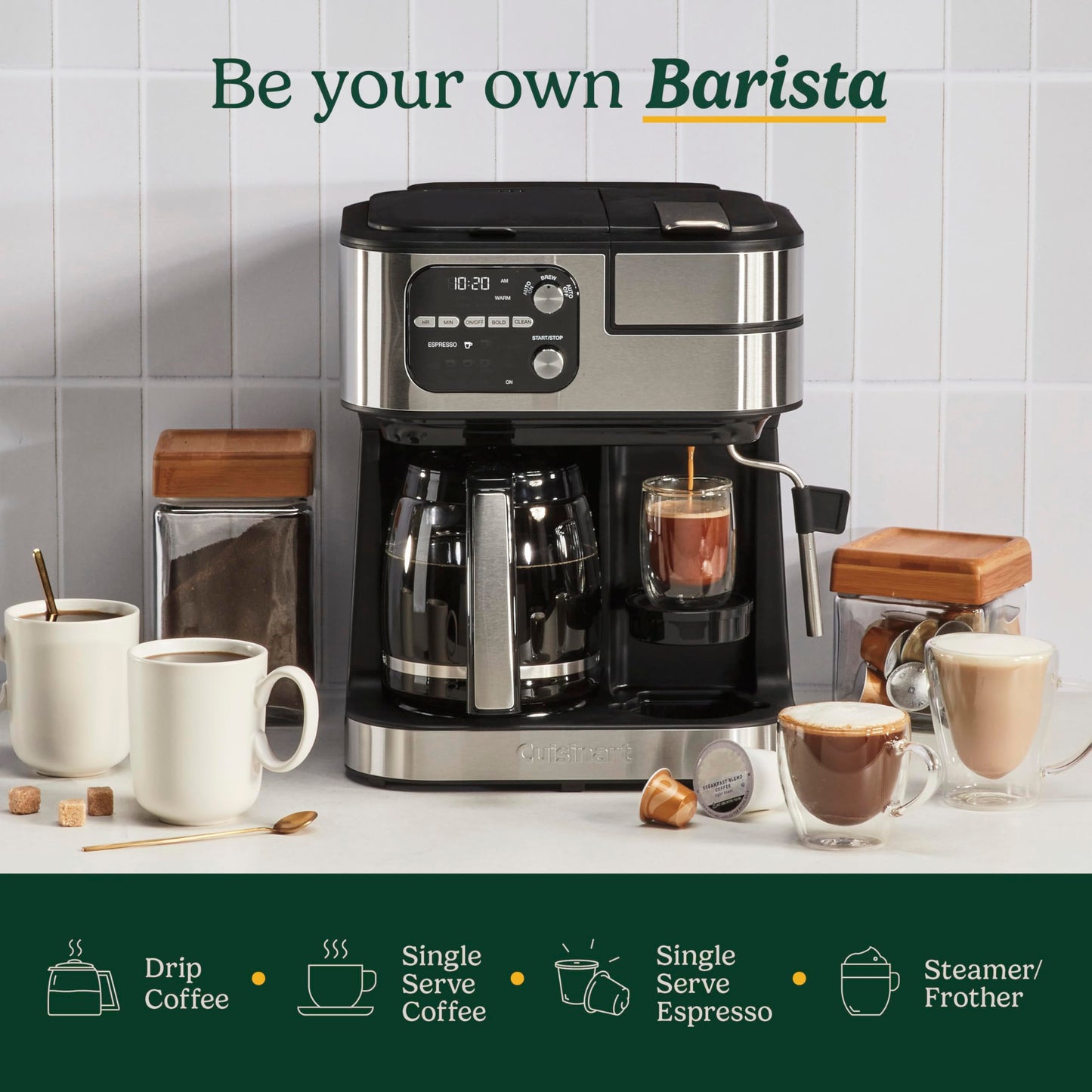 Cuisinart Coffee Center Barista Bar Cafetera 4 en 1 SS-4N1ES