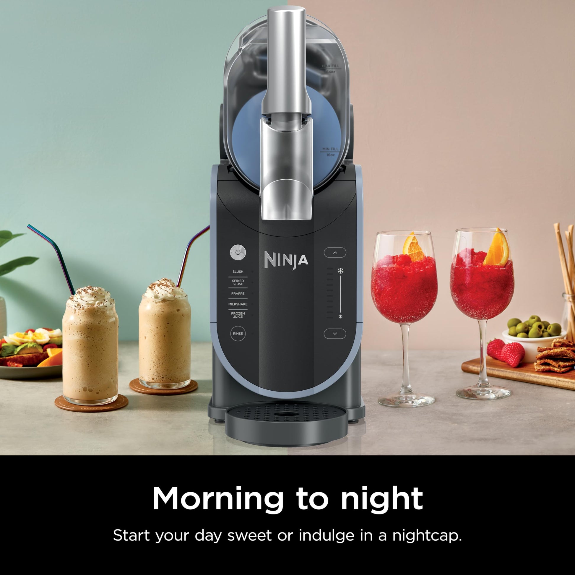 Máquina de Bebidas Congeladas Ninja Negro RapidChill 86 Onzas con 5 Programas Preestablecidos