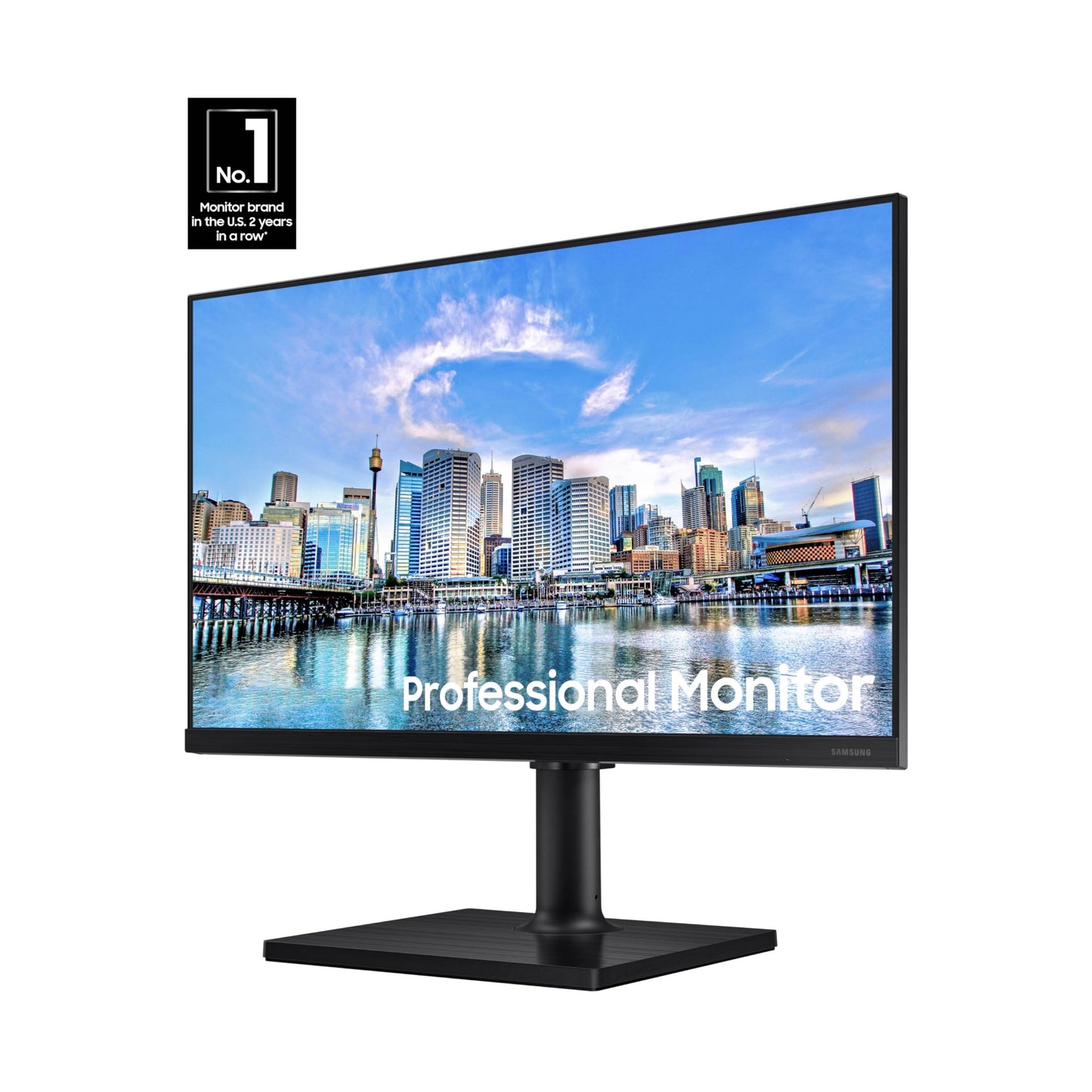 SAMSUNG FT45 Series Monitor de computadora FHD 1080p de 24 Pulgadas, 75 Hz, Panel IPS, HDMI, DisplayPort, concentrador USB, Soporte de Altura Ajustable, WRNTY de 3 años (LF24T454FQNXGO), Negro