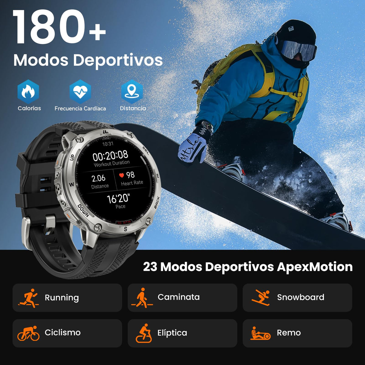 Smartwatch KOSPET Tank T4 Acero GPS Mapa Offline 10 ATM 15 Días Batería