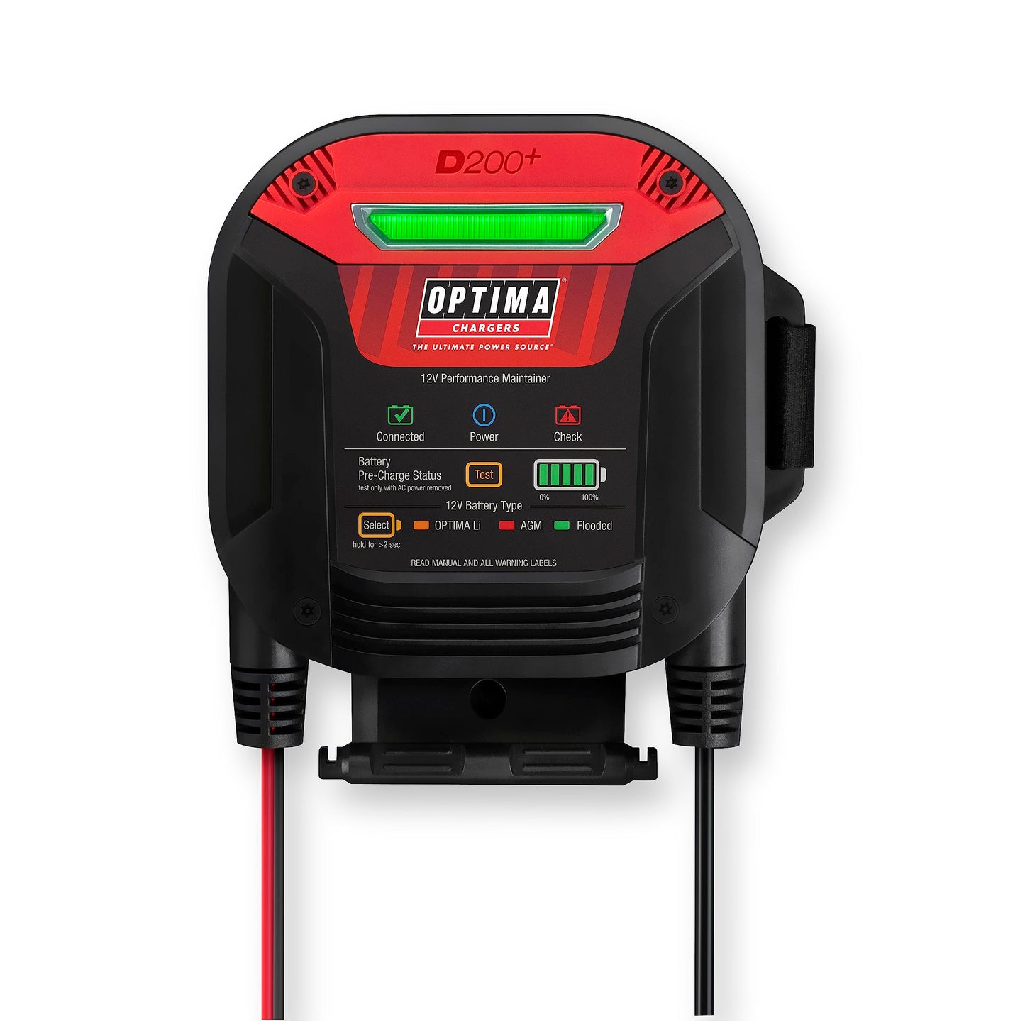 OPTIMA D200+ Mantenedor y Cargador de batería de Litio para baterías de Arranque de 12 voltios, Incluyendo Litio, AGM, de electrolito líquido y Deportes de Motor