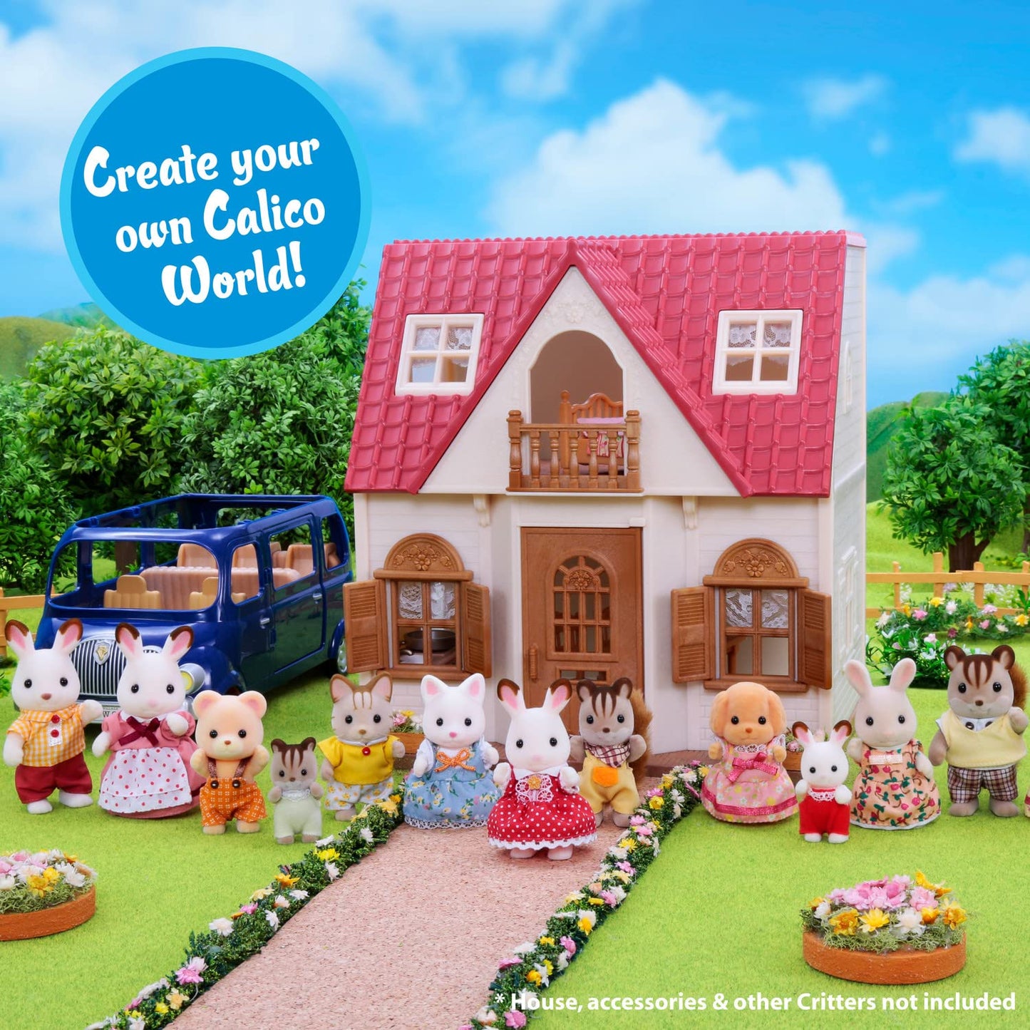 Calico Critters - Familia de caniches de juguete, 7,62 cm