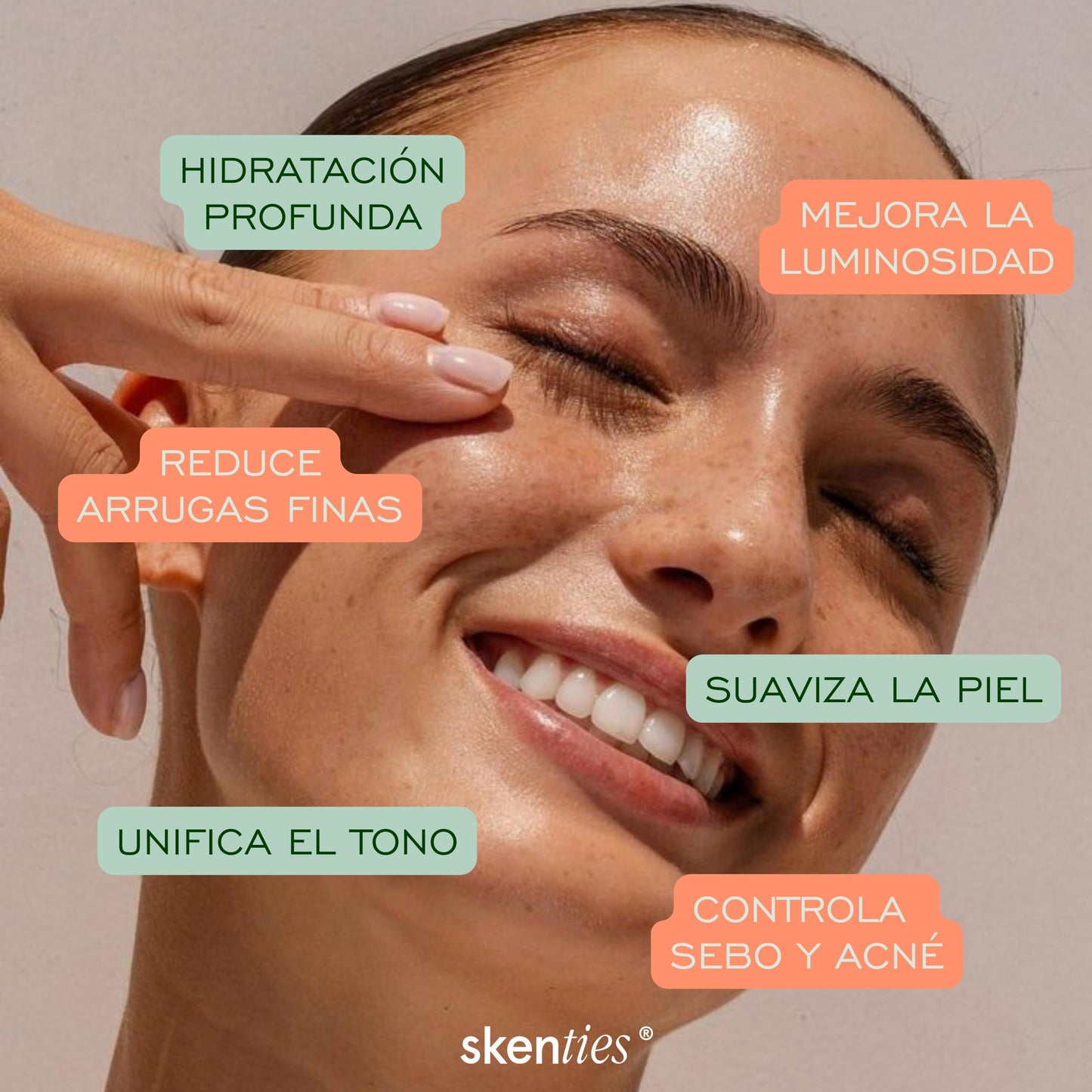 Skenties Sérum Hidratante con Ácido Hialurónico, Niacinamida y Vitamina E - Controla Grasa, Reduce Poros e Imperfecciones - FPS 15 - Hidratación Profunda - 30 ml