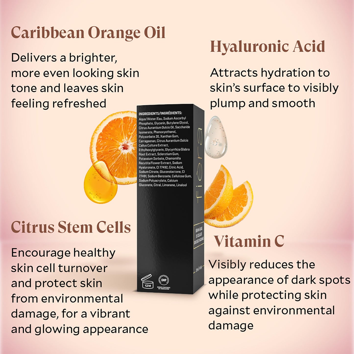 Fièra Cosmetics Citrus Stem Cell Serum - Skin Care Serum for an Even Skin Tone