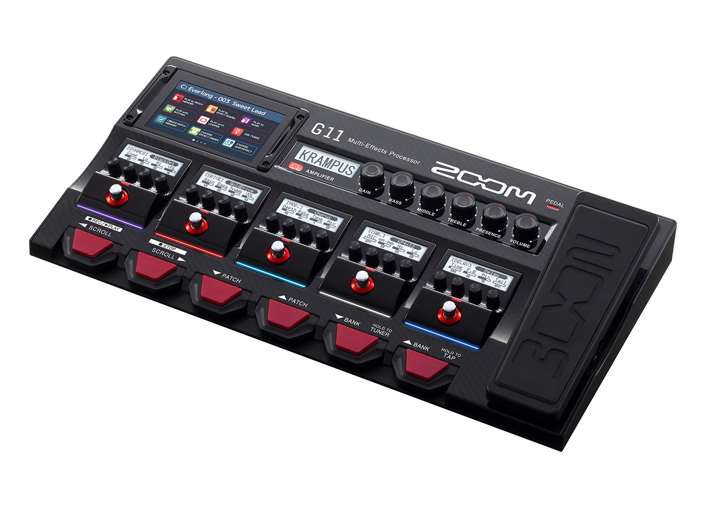 Procesador Multiefectos Zoom G11 con Pedal de Expresión para Guitarra Eléctrica