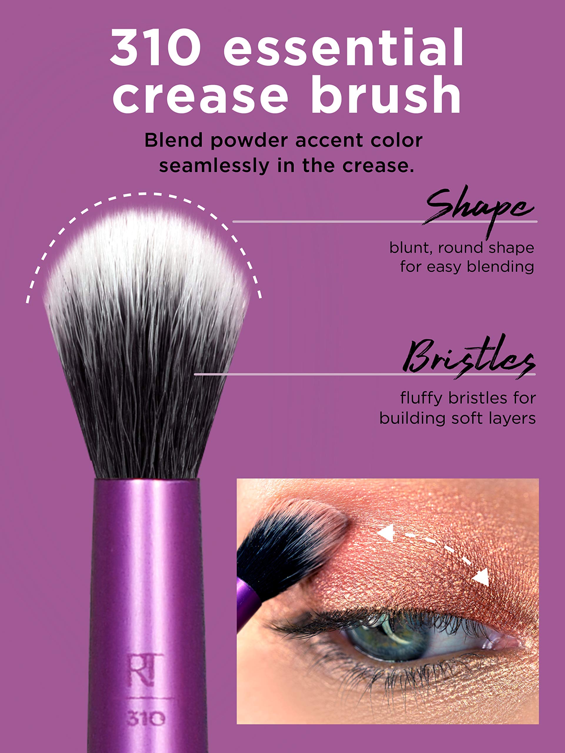 REAL TECHNIQUES, Kit de Brochas de Maquillaje para Ojos, Enhanced Eye Set, Incluye 5 Brochas + Taza para Brochas, Calidad Profesional