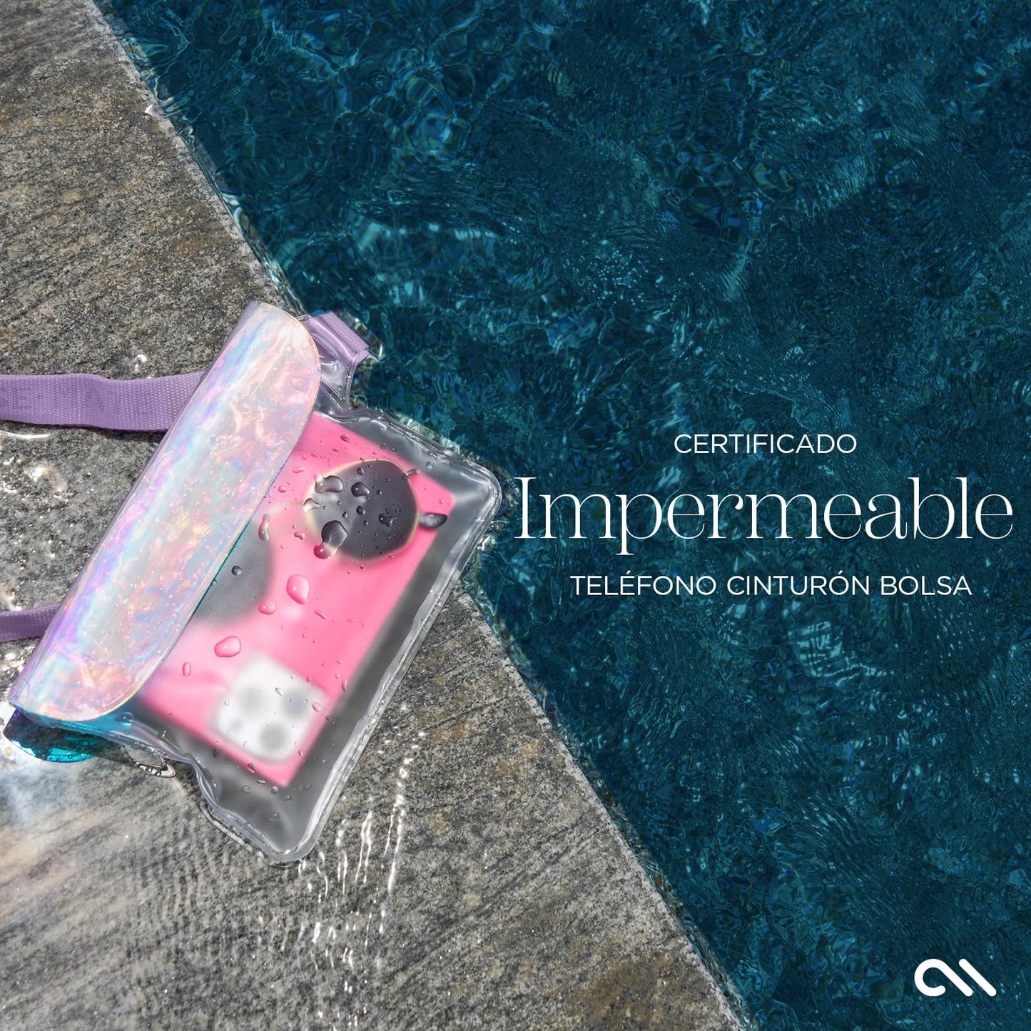 Case-Mate - Funda Impermeable con Burbujas de jabón IP68 con protección de Triple Sello, Correa Ajustable, riñonera Impermeable para iPhone 16 Pro MAX/iPhone 15 Pro Max/14 Pro/13/S24/Pixel 9,