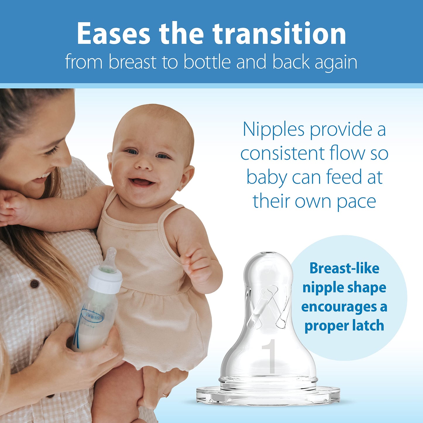 Dr. Brown's Options Slow Flow Bottle Set for Breastfed Baby, 4 Ounce, Pink