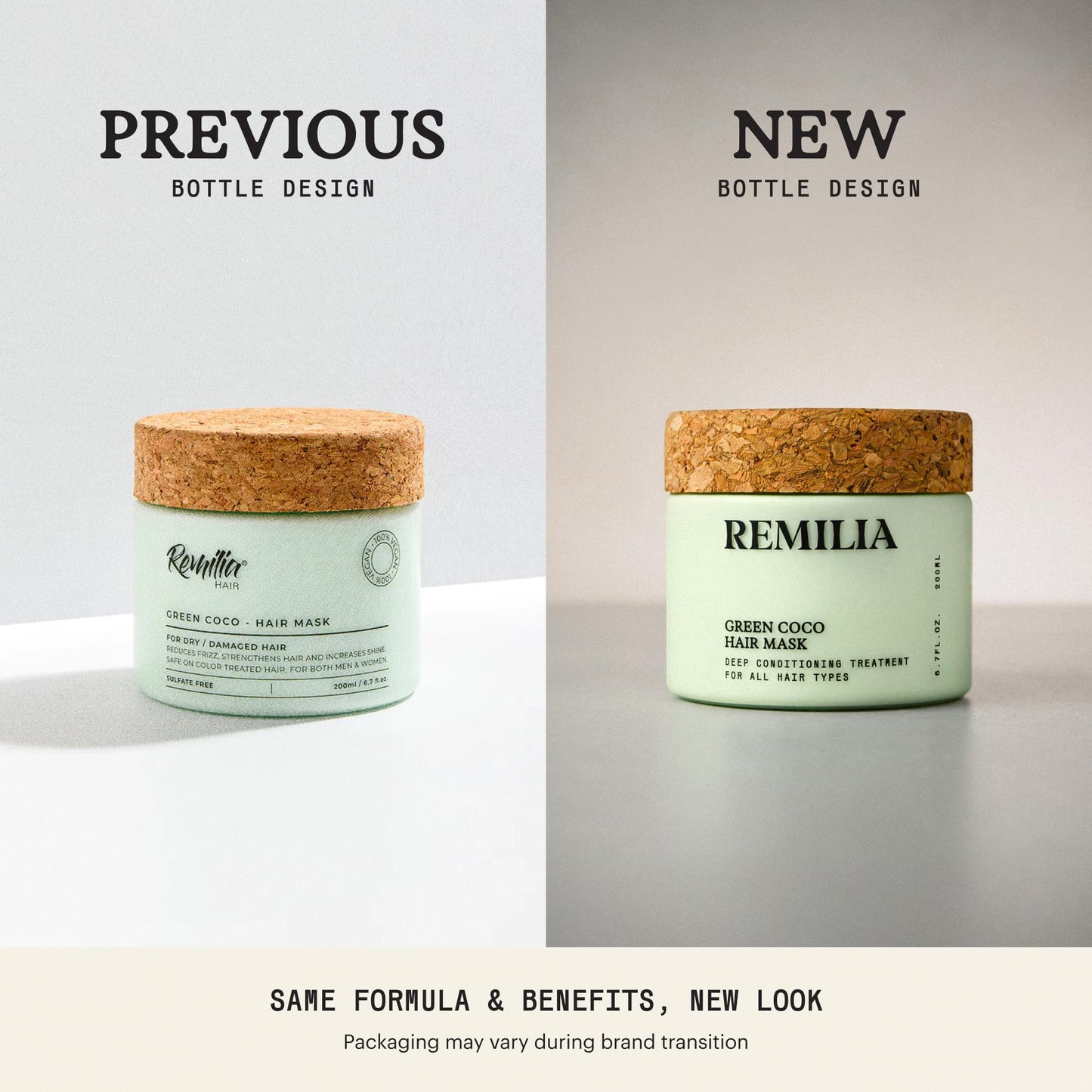 Mascarilla Capilar Remilia Aceite de Coco y Té Verde para Cabello Seco y Dañado