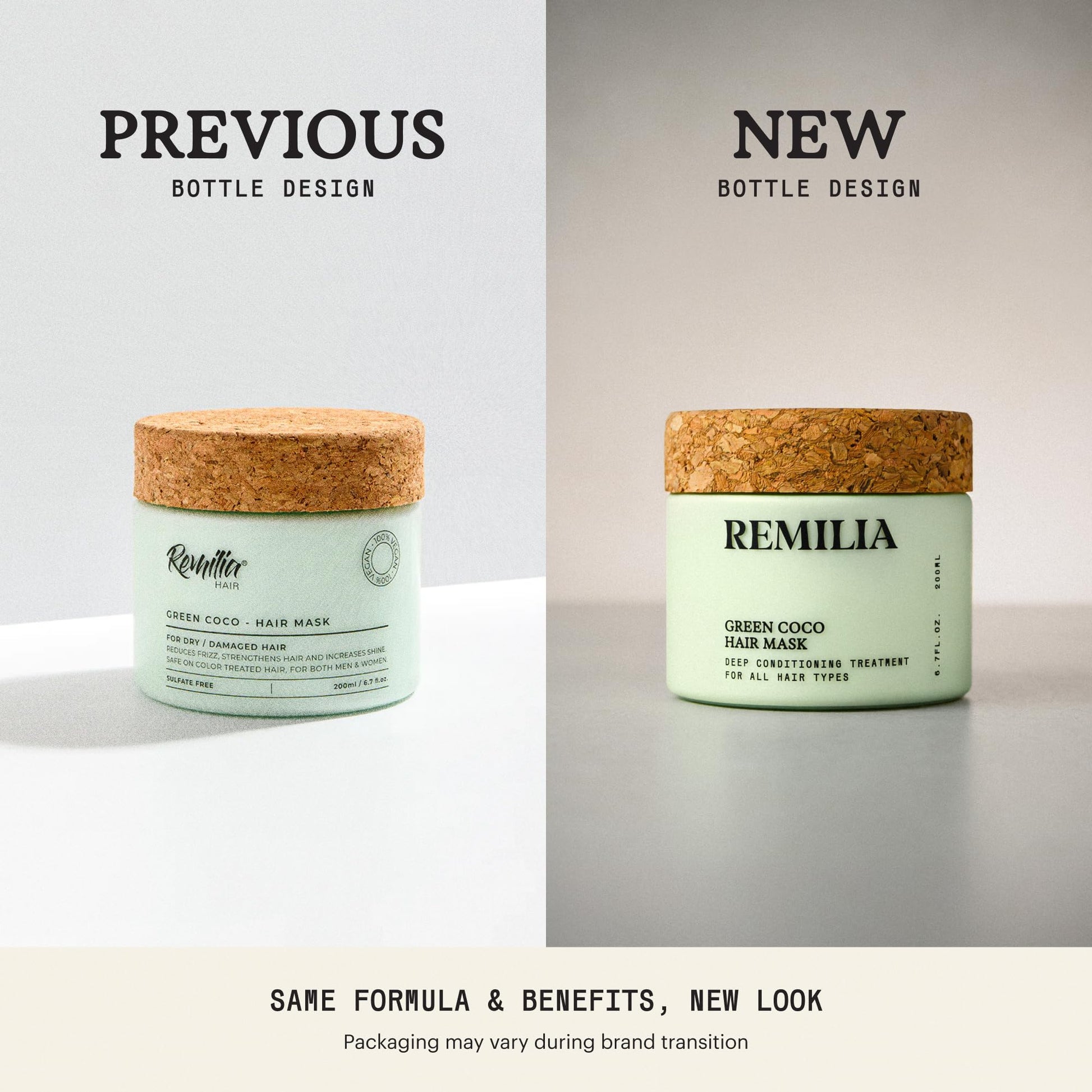 Mascarilla Capilar Remilia Aceite de Coco y Té Verde para Cabello Seco y Dañado