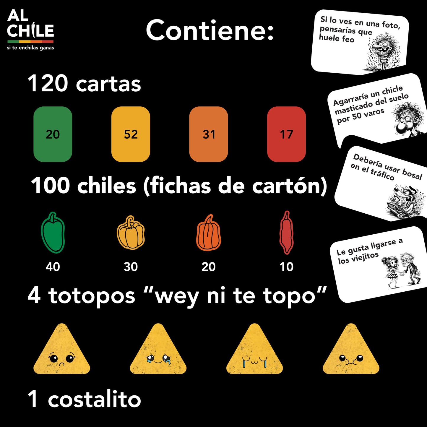 Al Chile | Ideotas | Juego de Mesa para Balconear a Tus Amigos y Decir la Neta | Juego de Señalar | Chilitos | Fiestas y Reuniones